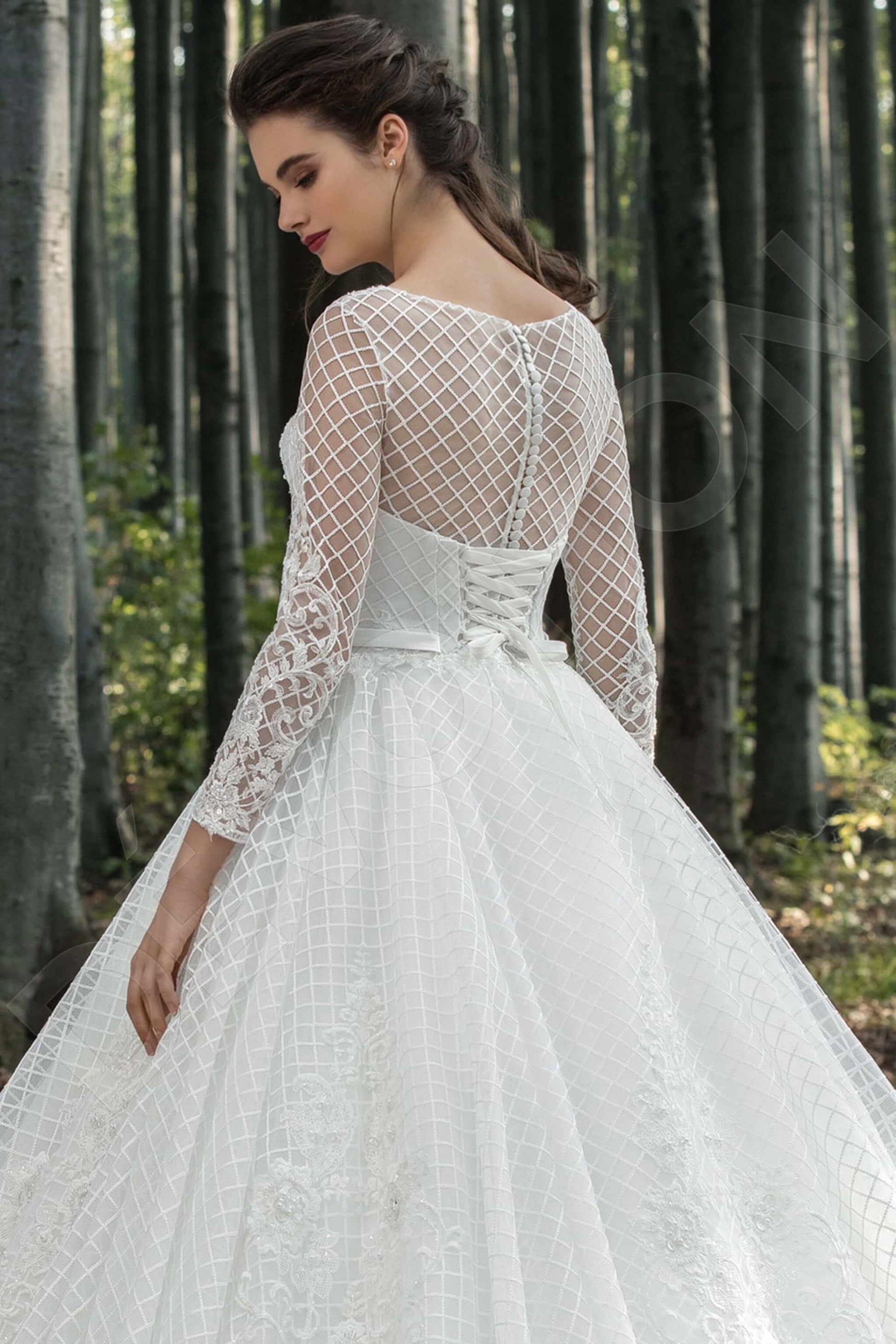 Satina A-line Boat/Bateau Milk Wedding dress