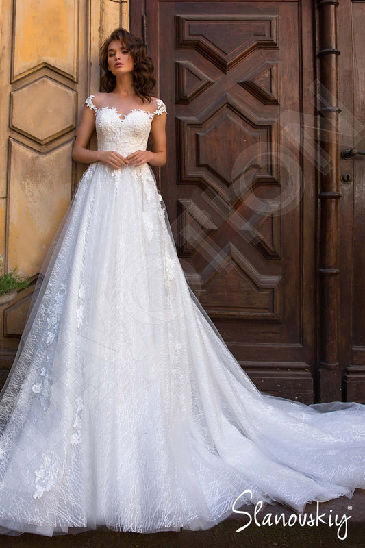 Malvina A-line Illusion Ivory Milk Wedding dress