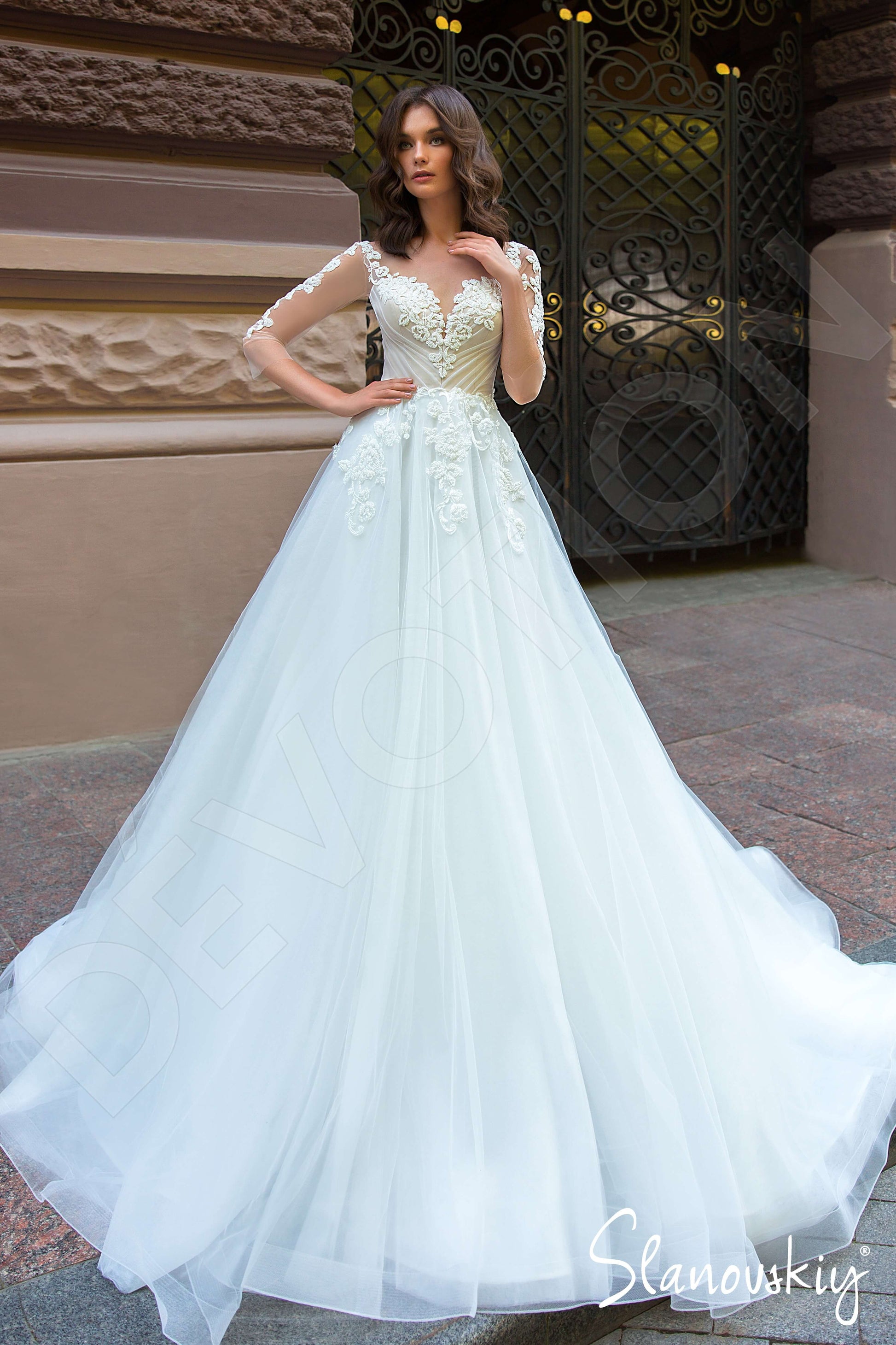 Manella Princess/Ball Gown Illusion Milk Nude Wedding dress