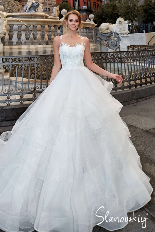 Elania Princess/Ball Gown Illusion Ivory Wedding dress