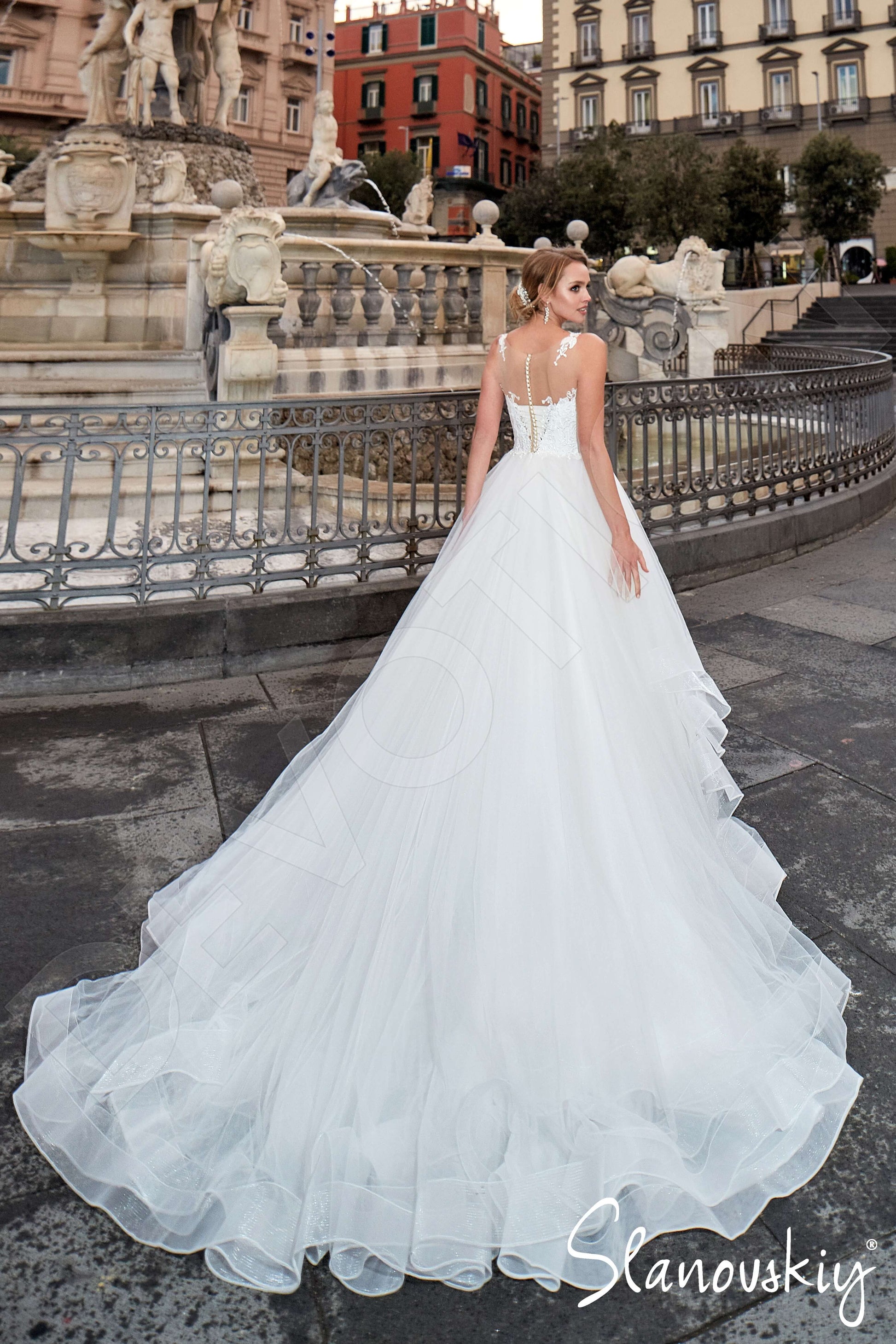 Elania Princess/Ball Gown Illusion Ivory Wedding dress