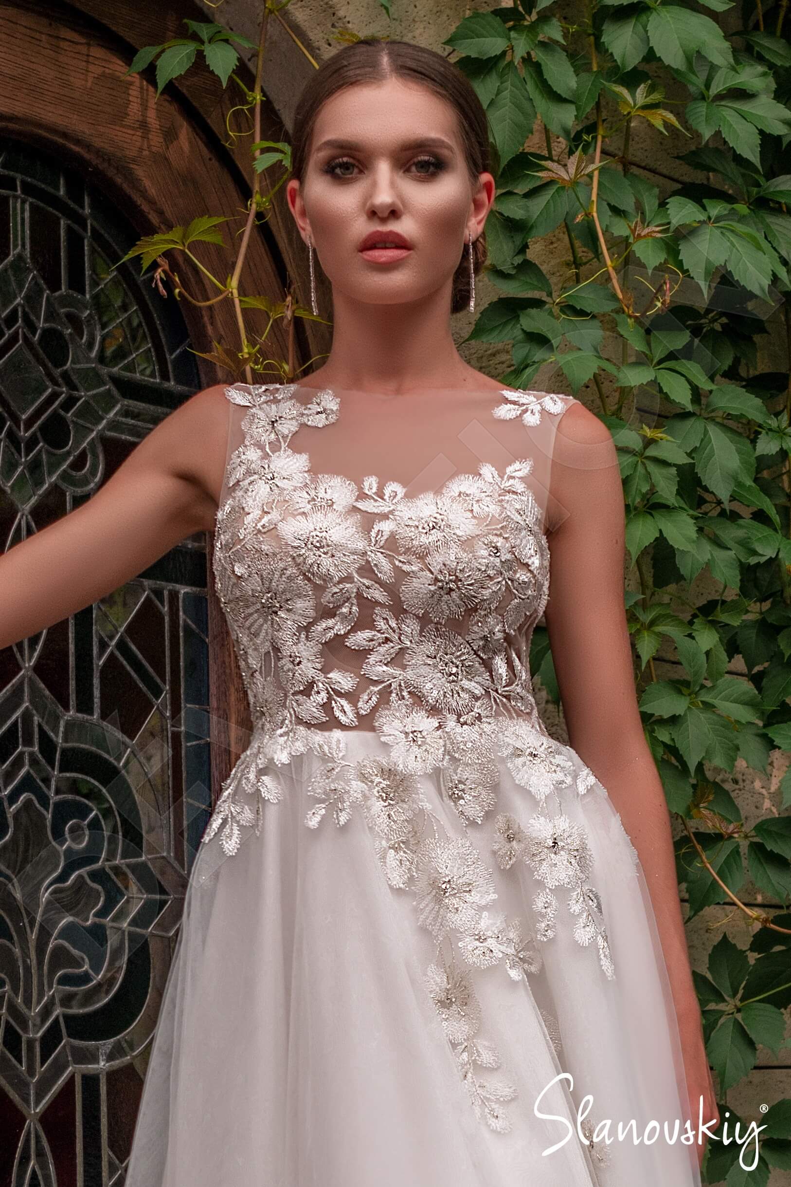 Abilene A-line Illusion Ivory Milk Wedding dress