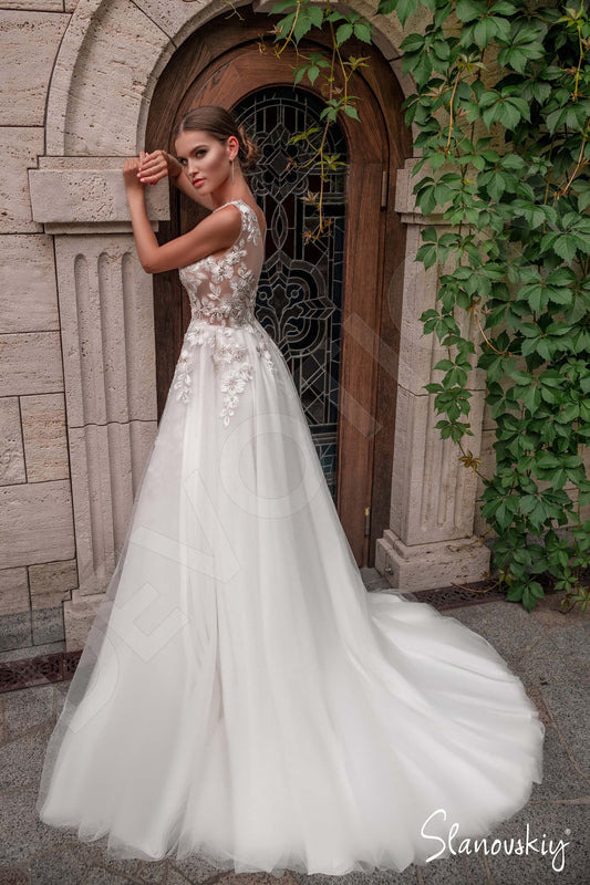 Abilene A-line Illusion Ivory Milk Wedding dress