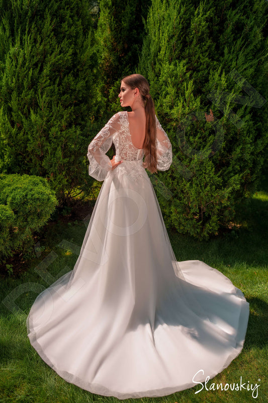 Abril A-line Jewel Ivory Milk Wedding dress