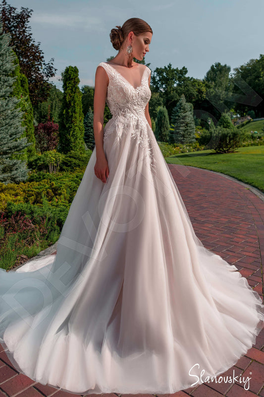 Acacia A-line Illusion Ivory Milk Wedding dress