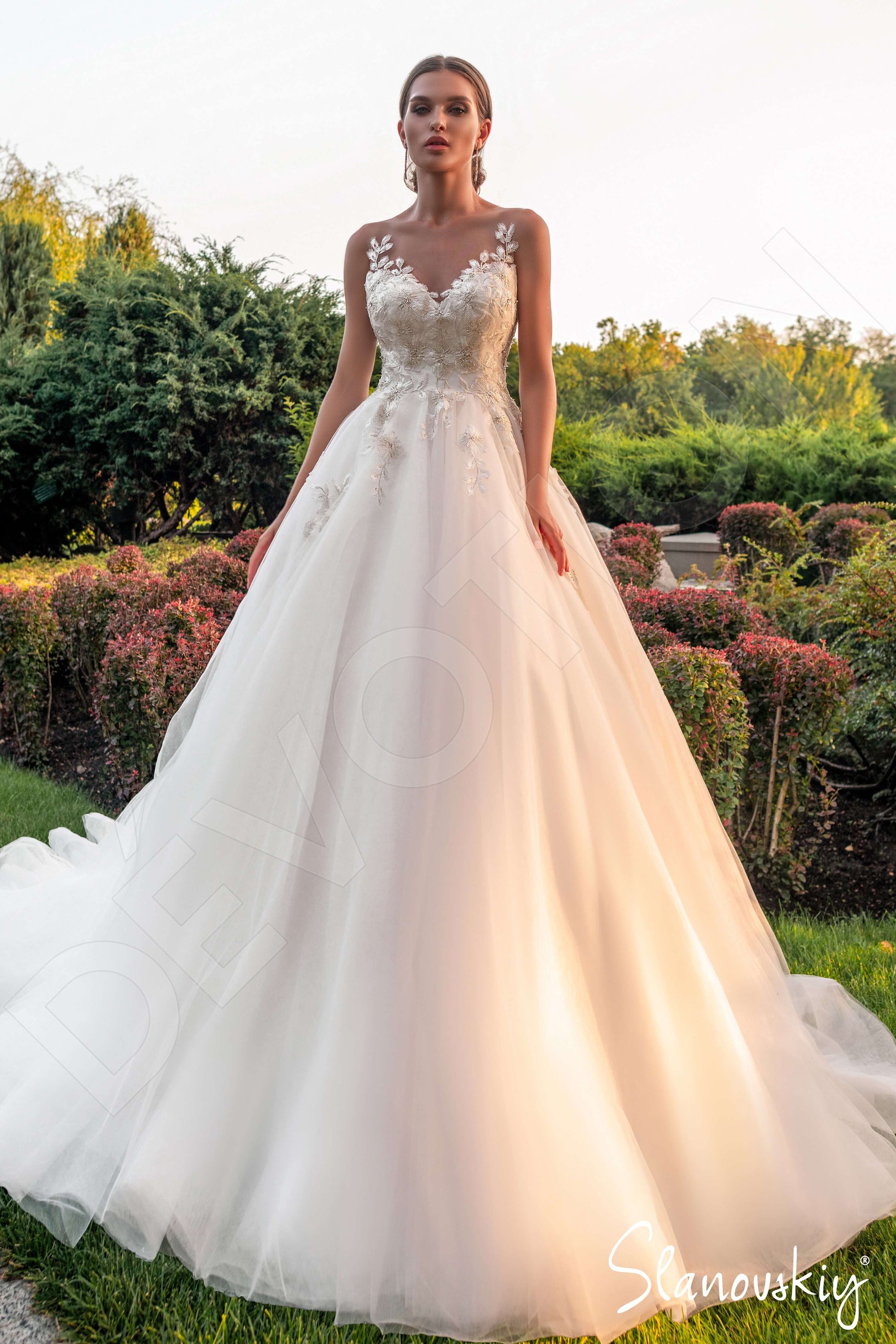 Laureen A-line Illusion Ivory Milk Wedding dress