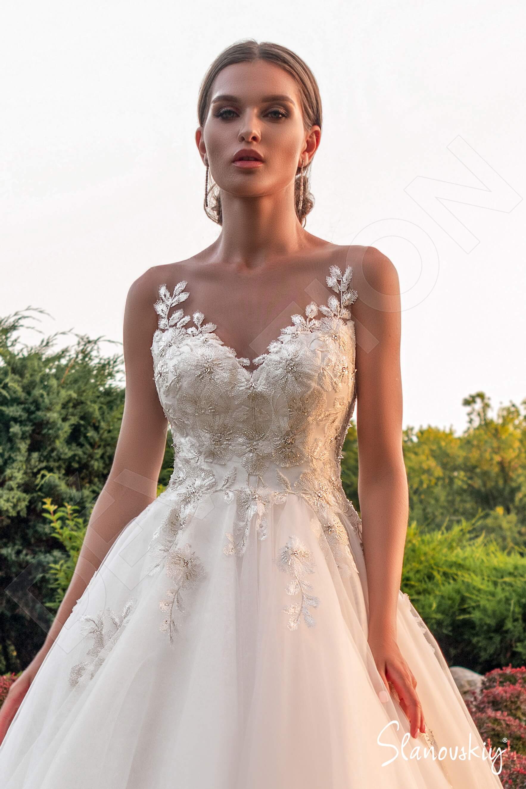 Laureen A-line Illusion Ivory Milk Wedding dress