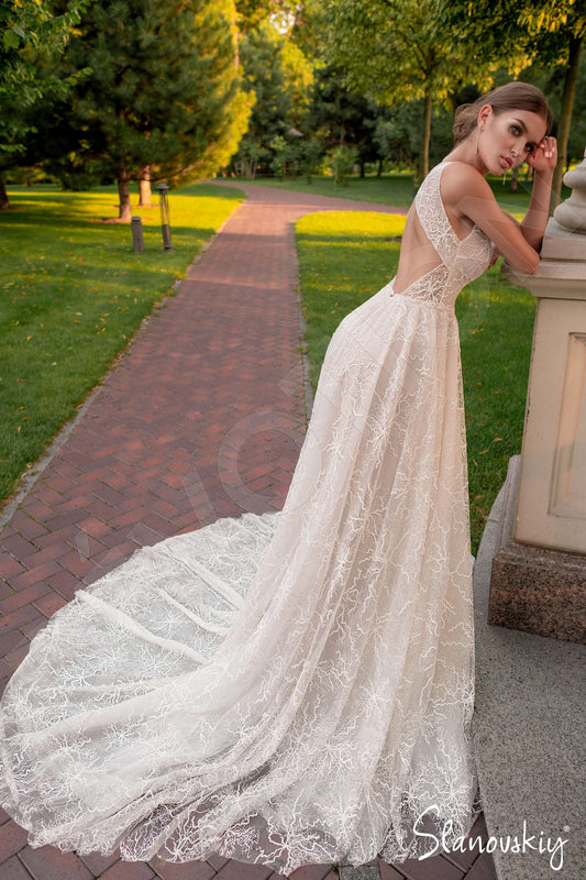 Aiyanna A-line Jewel Ivory Milk Wedding dress