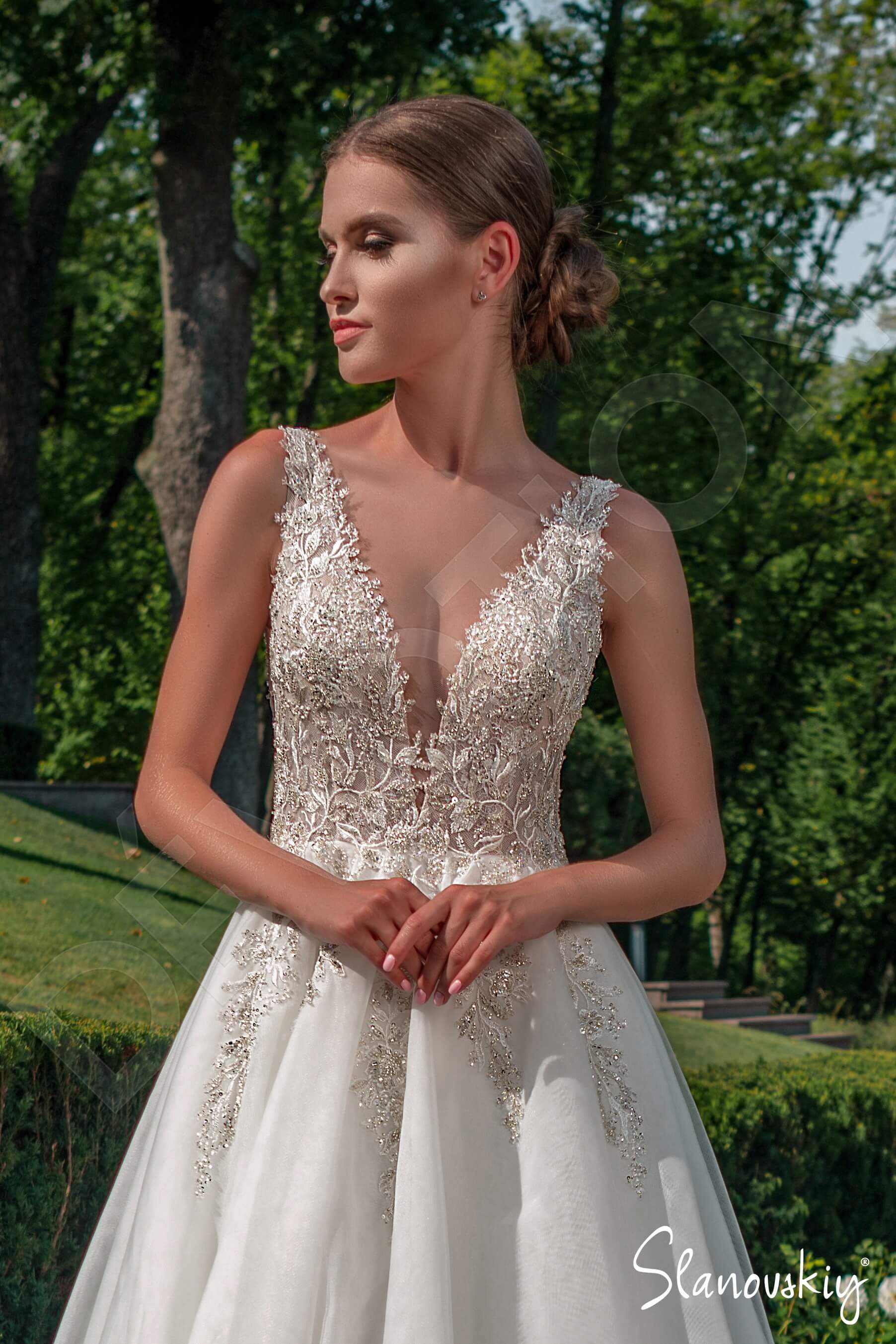 Alberta A-line Illusion Milk Wedding dress