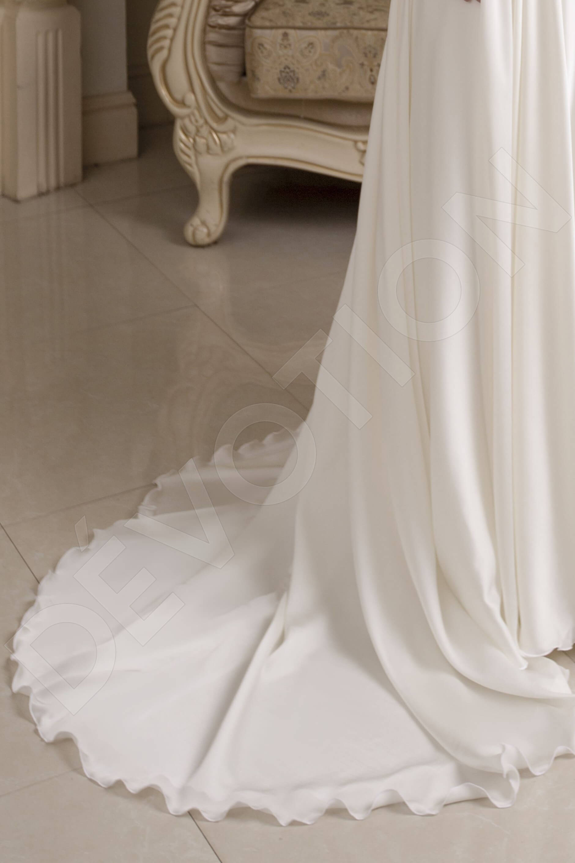 Elaine A-line Boat/Bateau Ivory Wedding dress