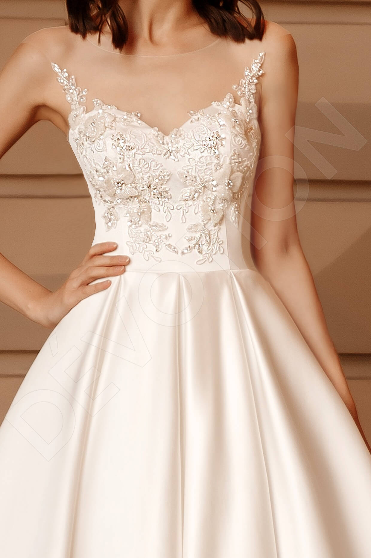 Gloria Princess/Ball Gown Illusion Ivory Wedding dress