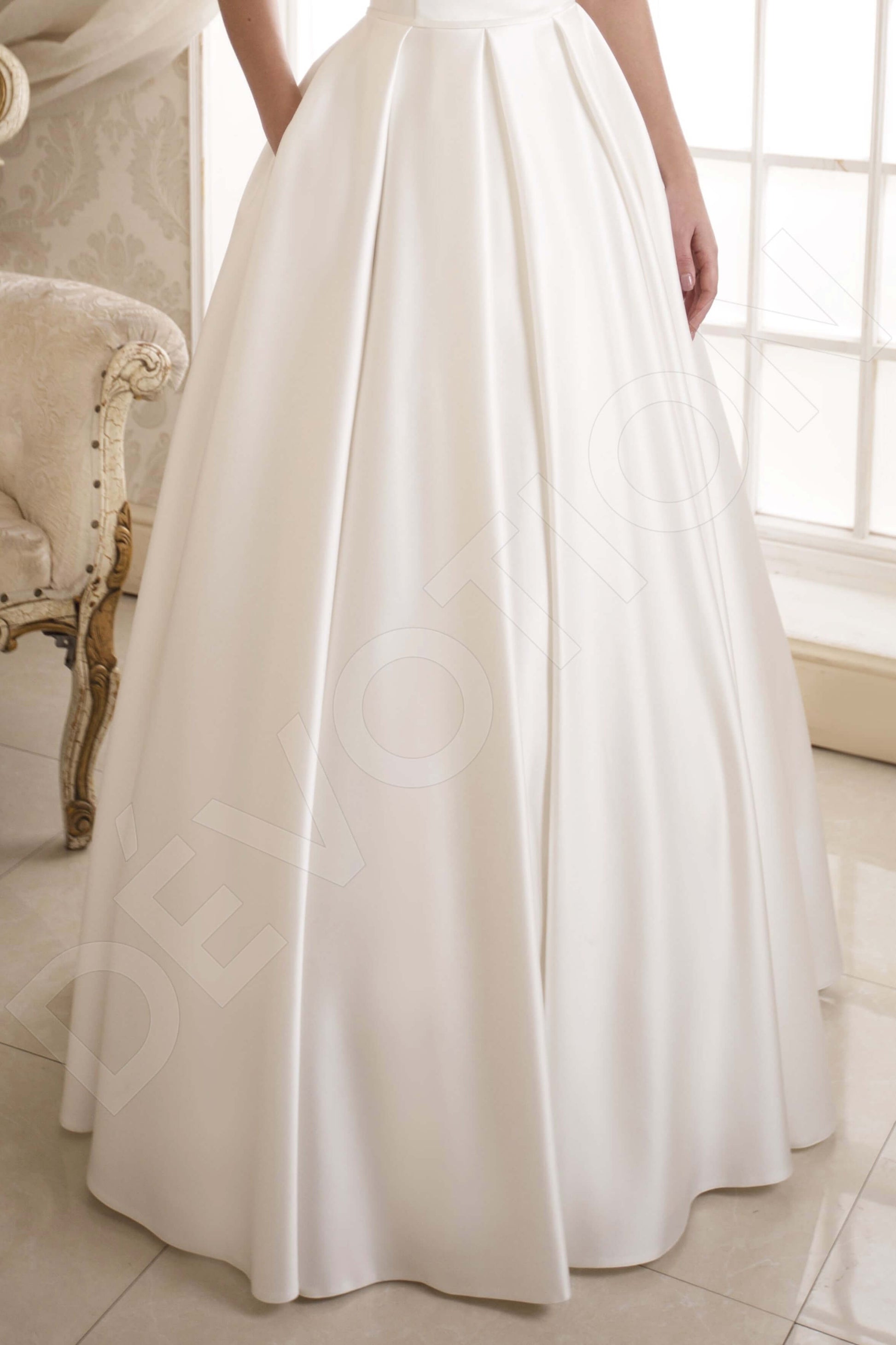 Bertie A-line Boat/Bateau Ivory Wedding dress