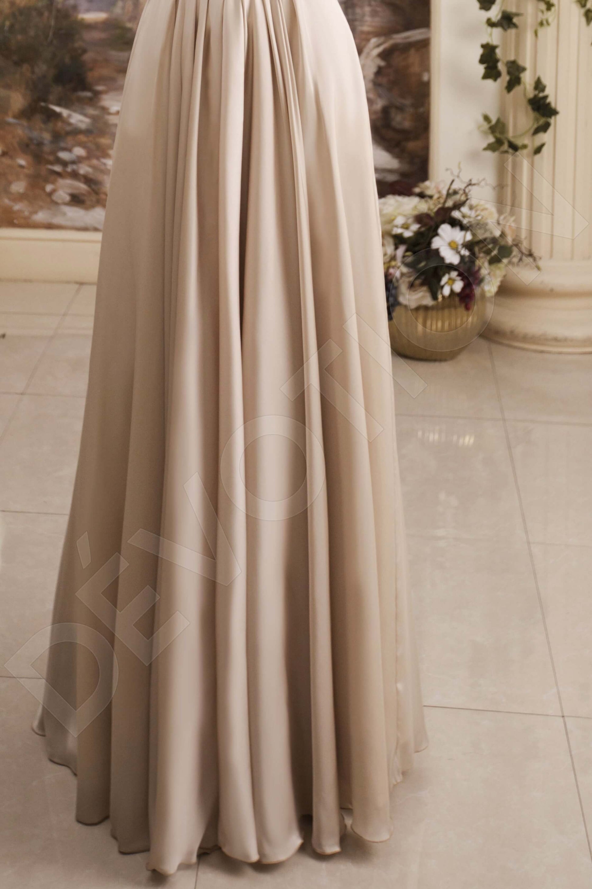 Nanette A-line Queen Anne Nude Wedding dress