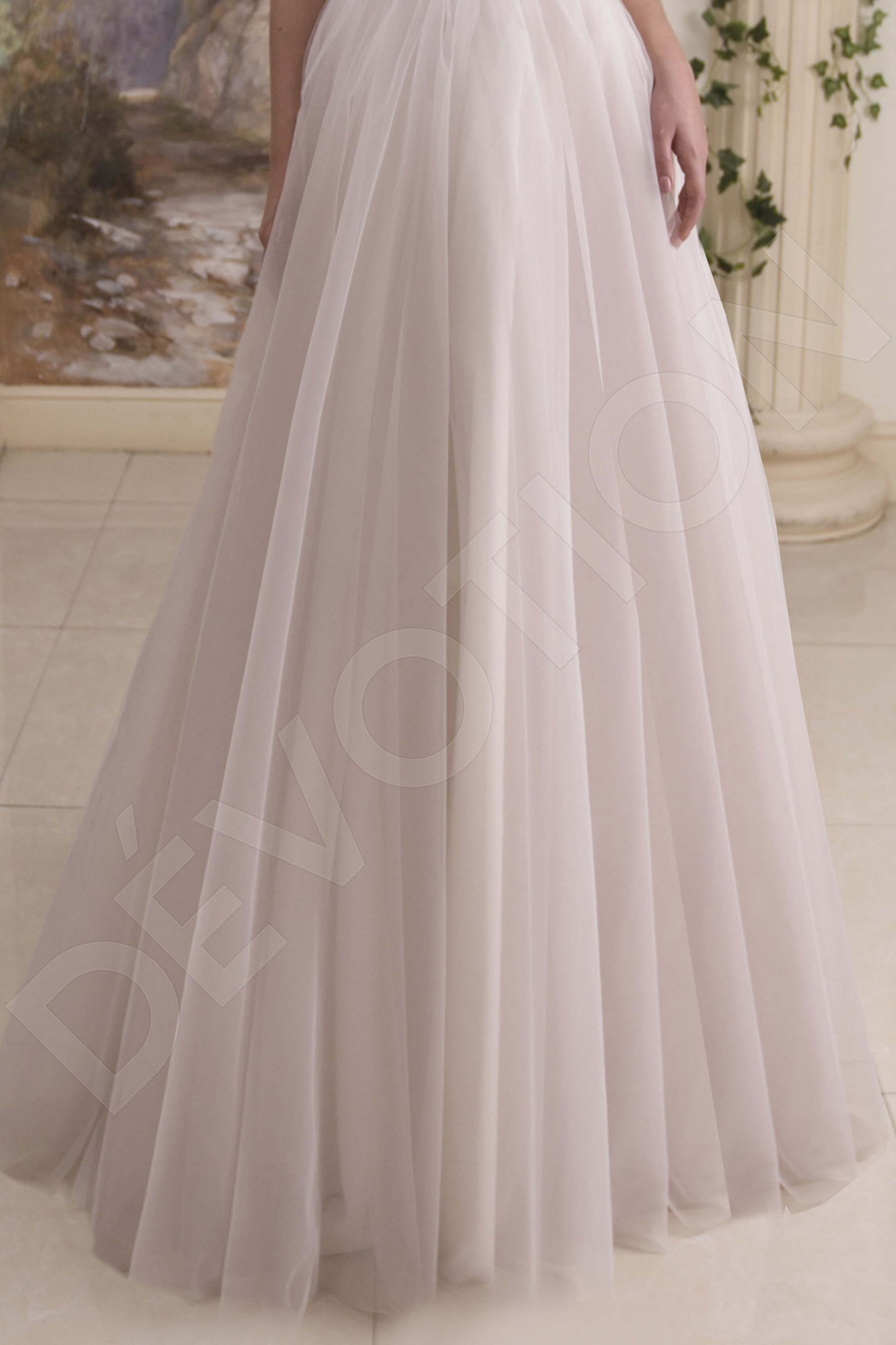 Celestina A-line V-neck Ivory Nude Wedding dress