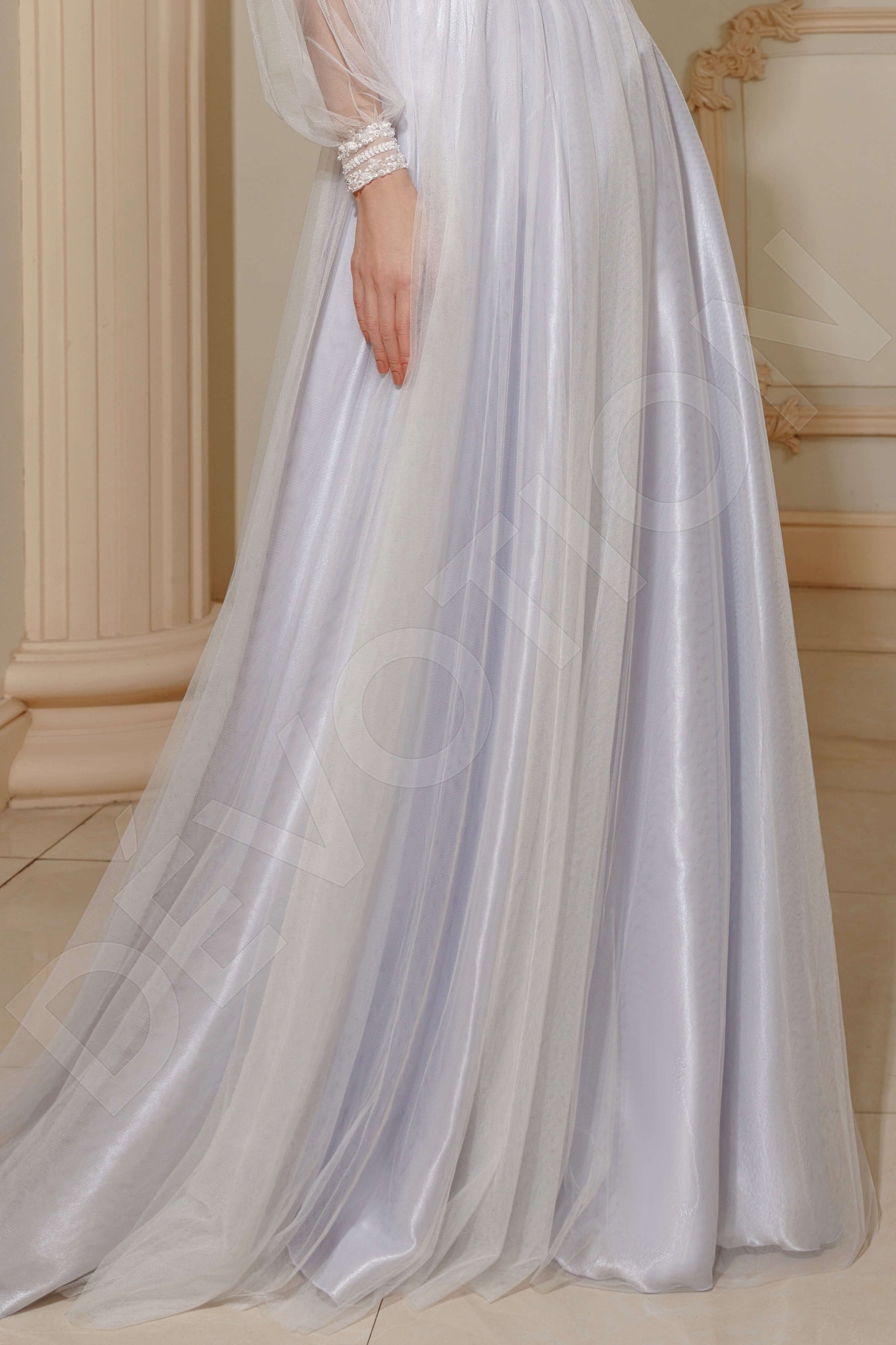 Dorrie A-line Illusion Grayviolet Wedding dress