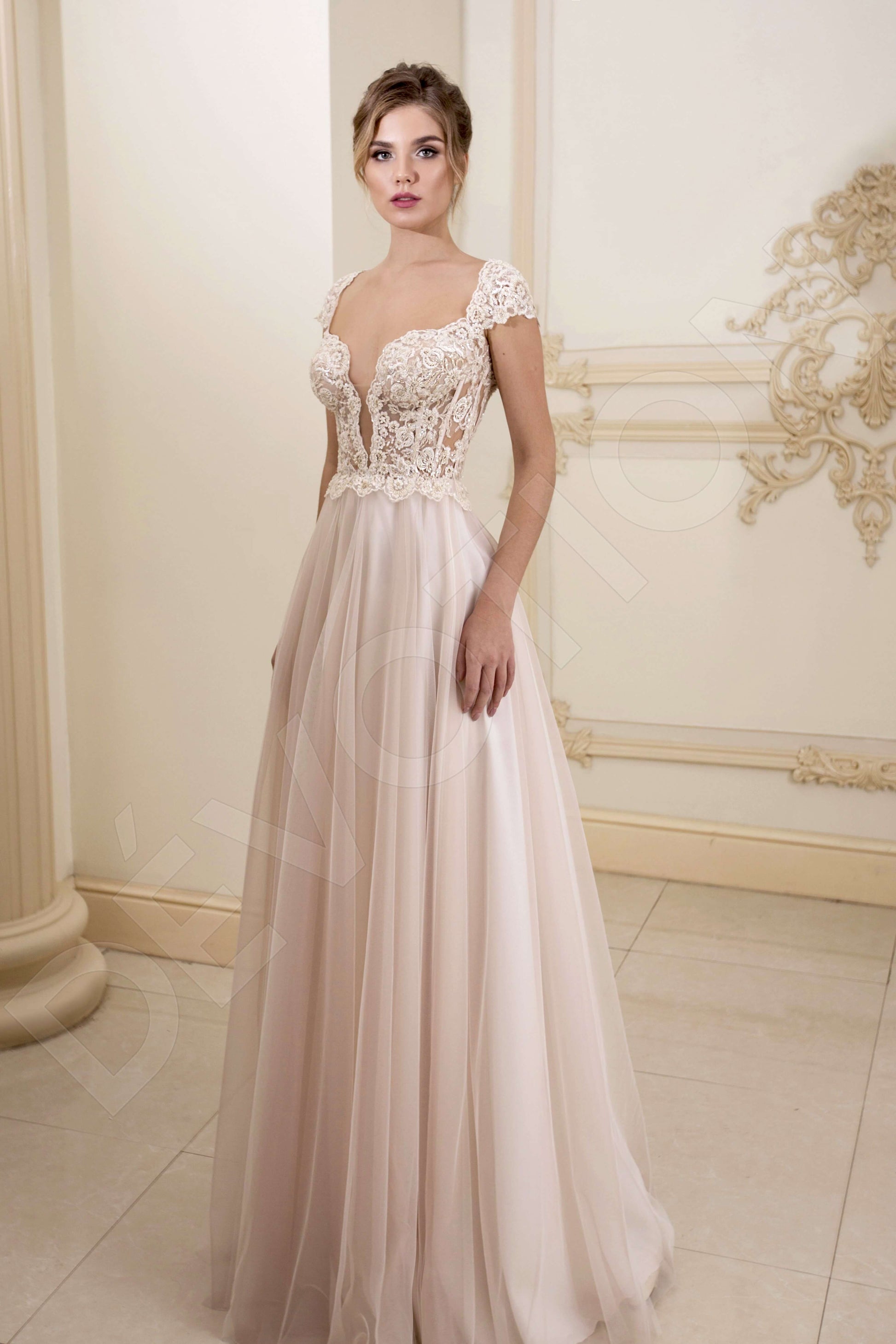 Lainie A-line Sweetheart Nude Wedding dress