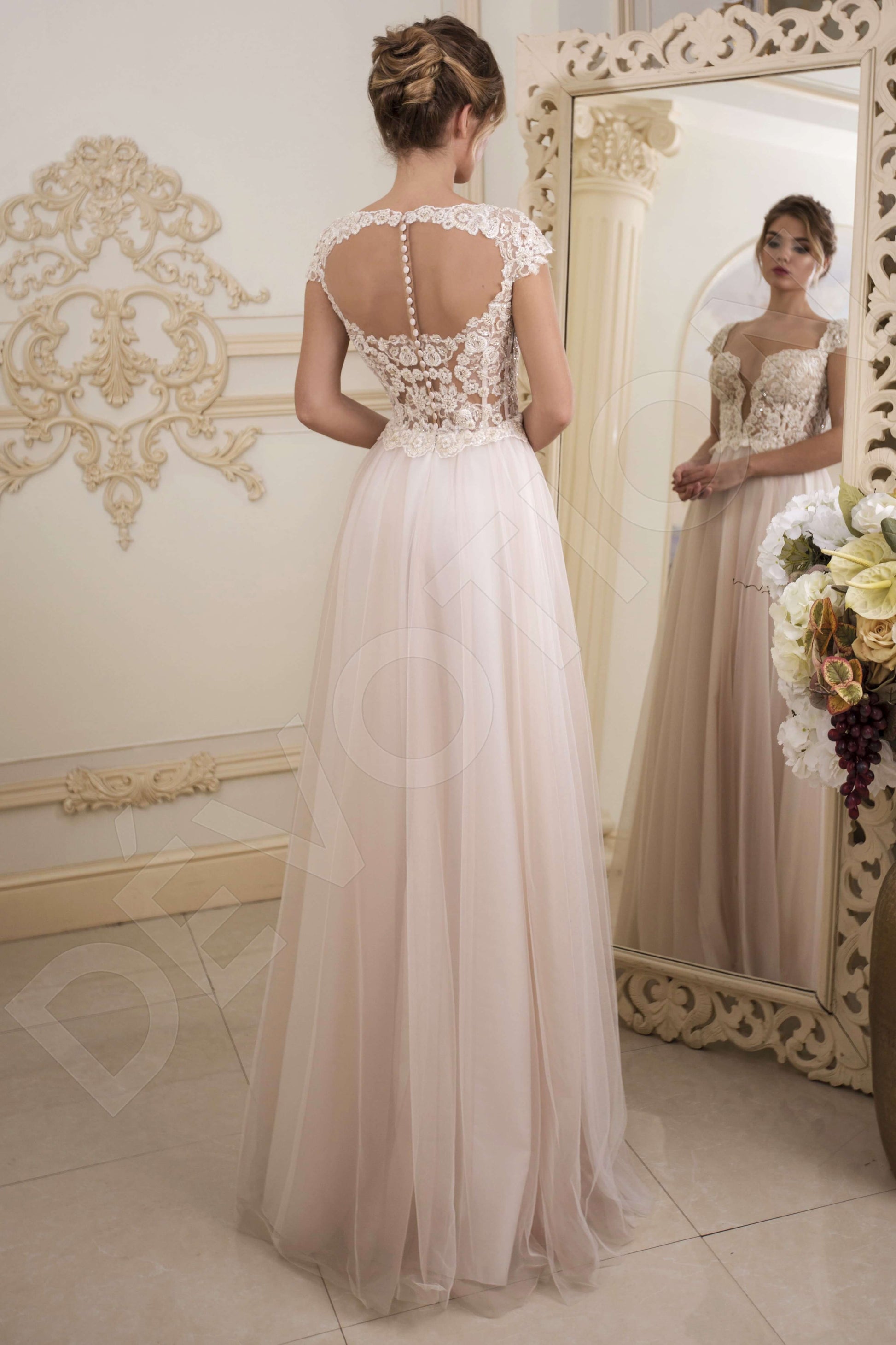 Lainie A-line Sweetheart Nude Wedding dress