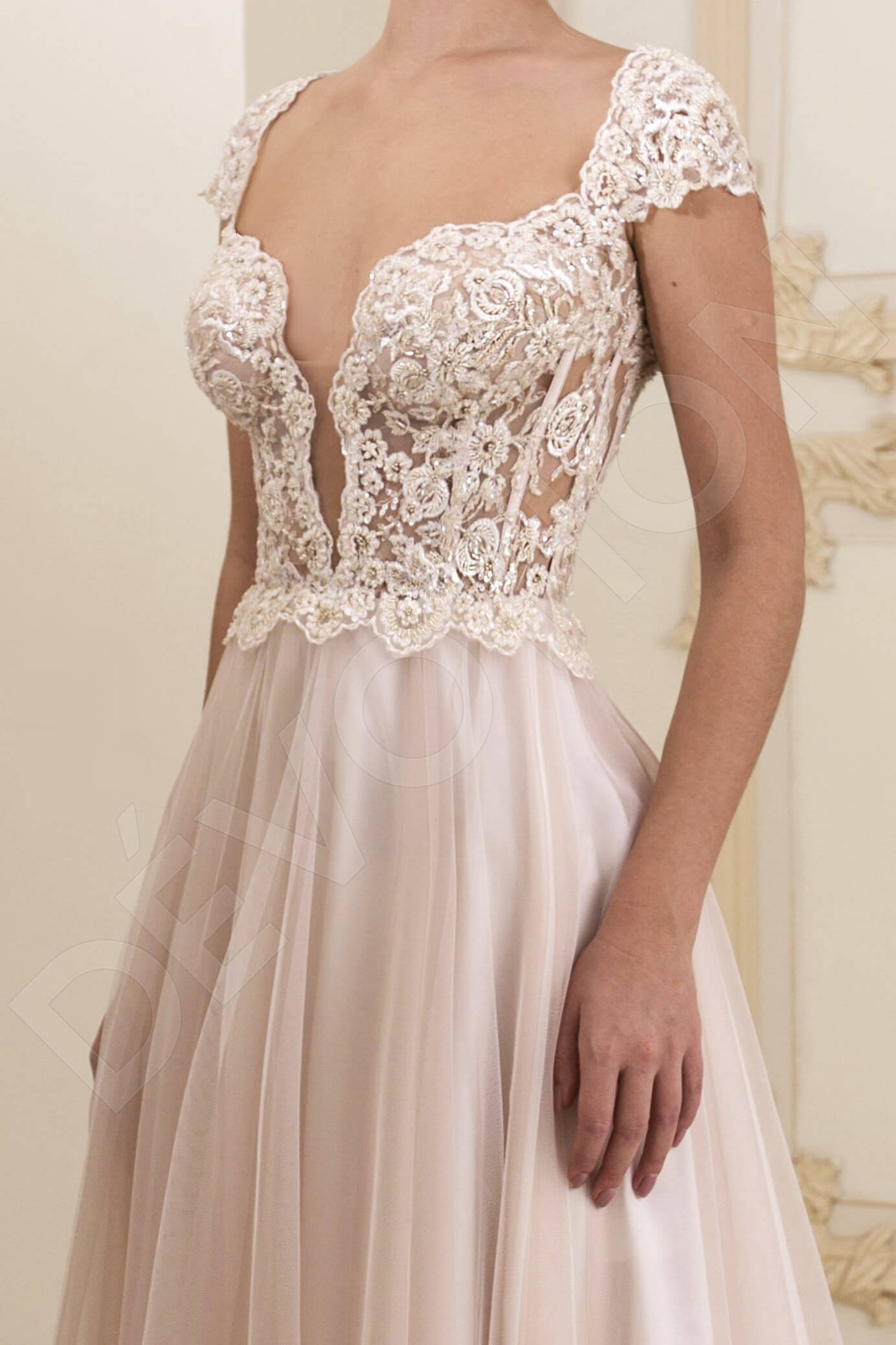 Lainie A-line Sweetheart Nude Wedding dress