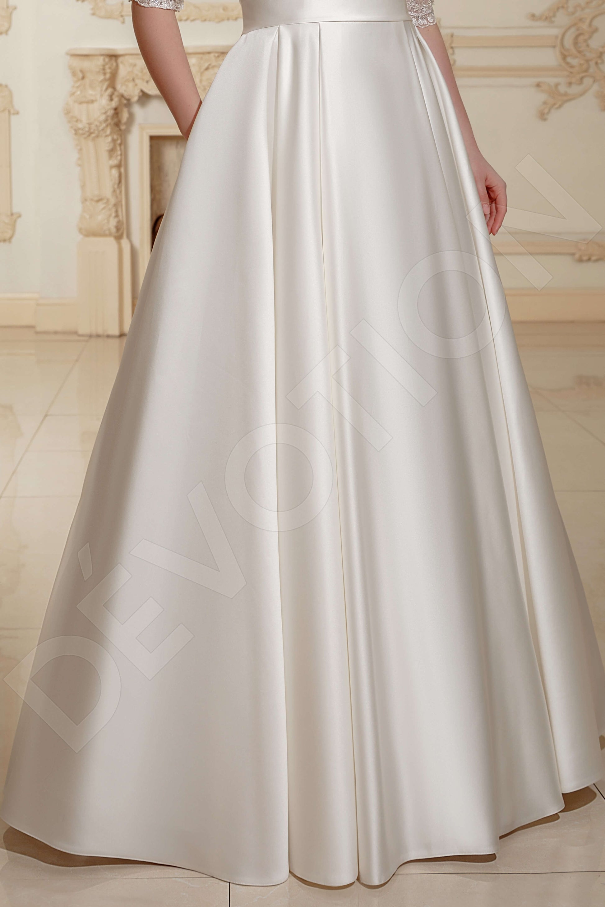 Lallie A-line Off-shoulder/Drop shoulders Ivory Wedding dress