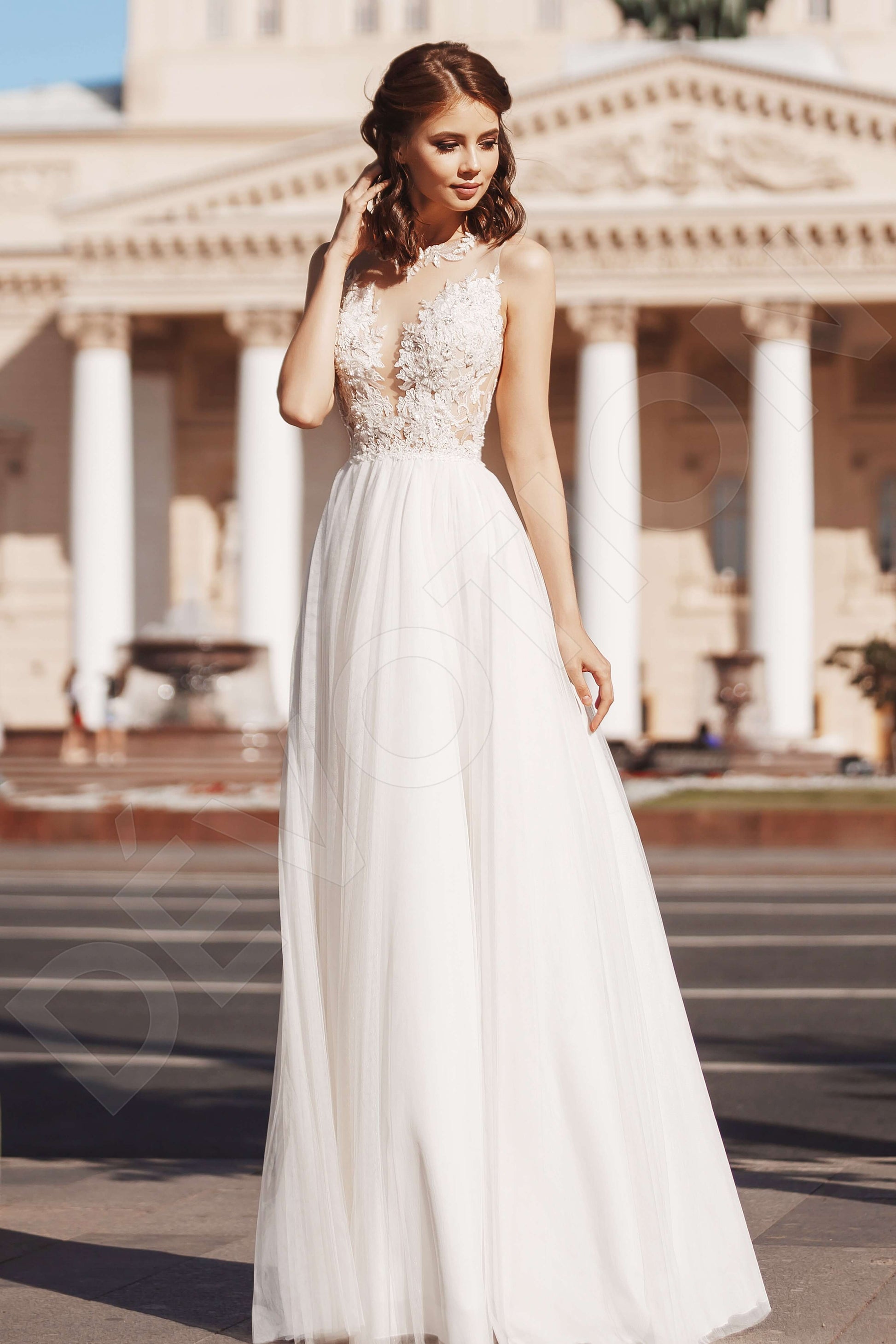 Freseri A-line Halter Ivory Wedding dress