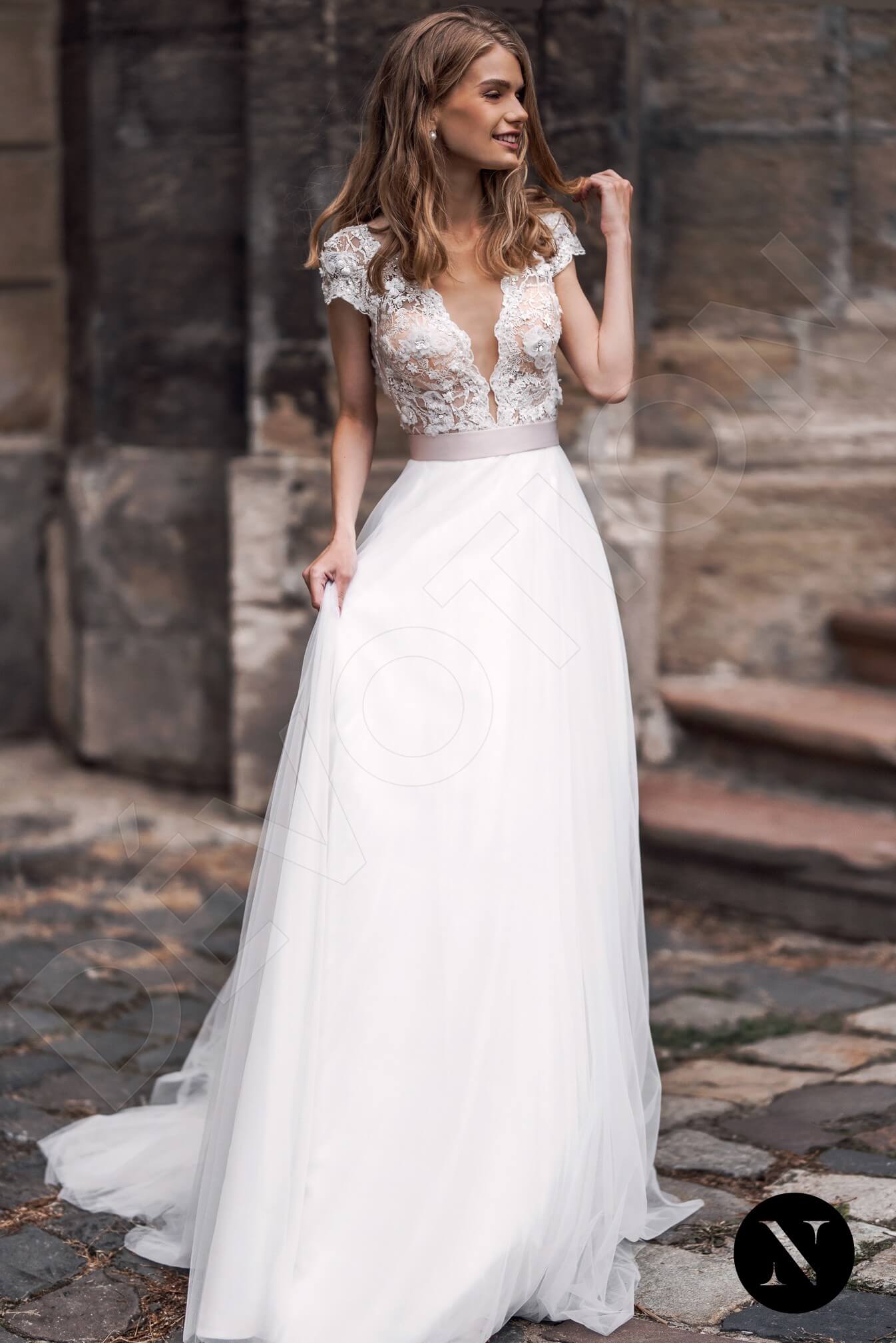 Jaden A-line Illusion Milk Wedding dress