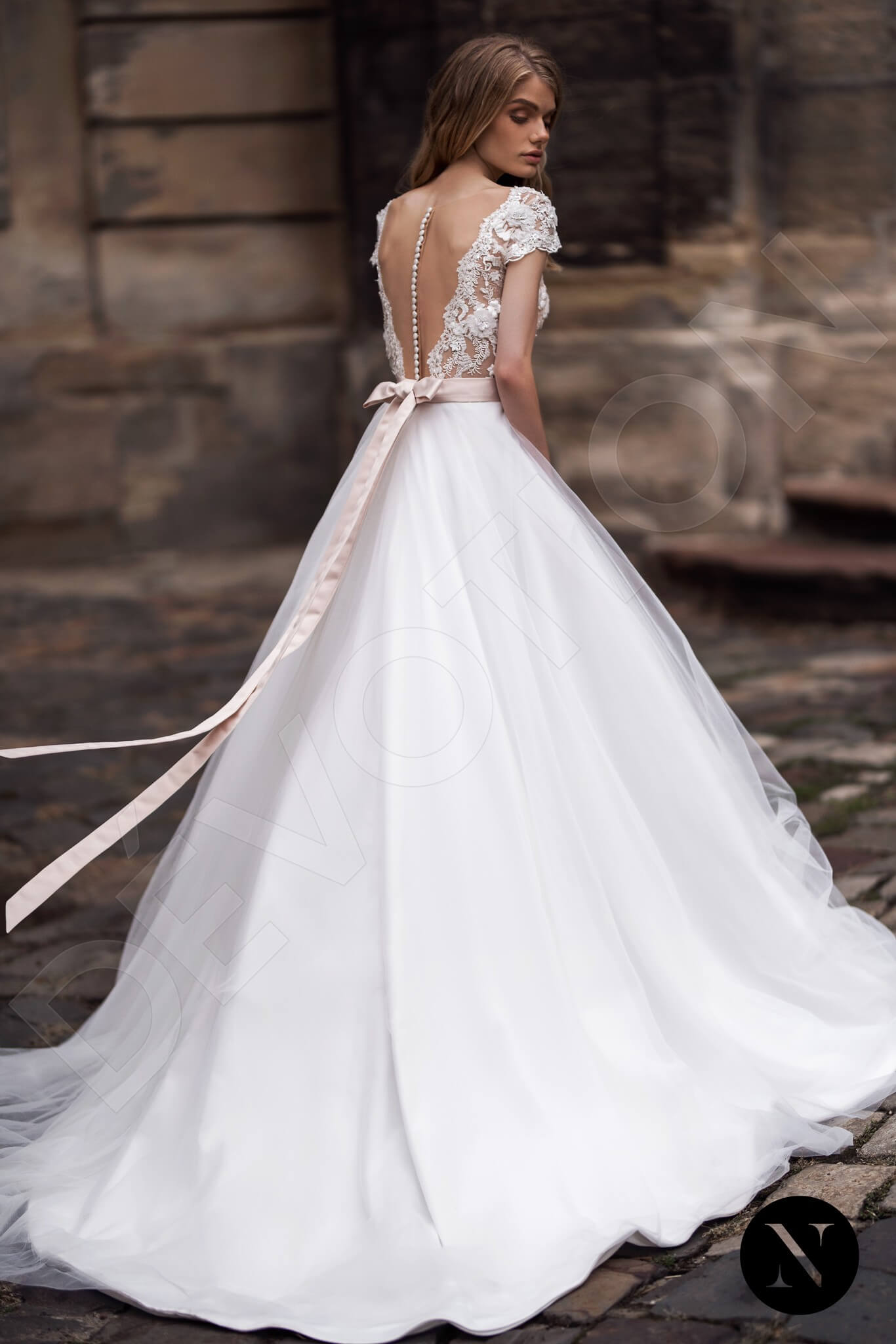 Jaden A-line Illusion Milk Wedding dress