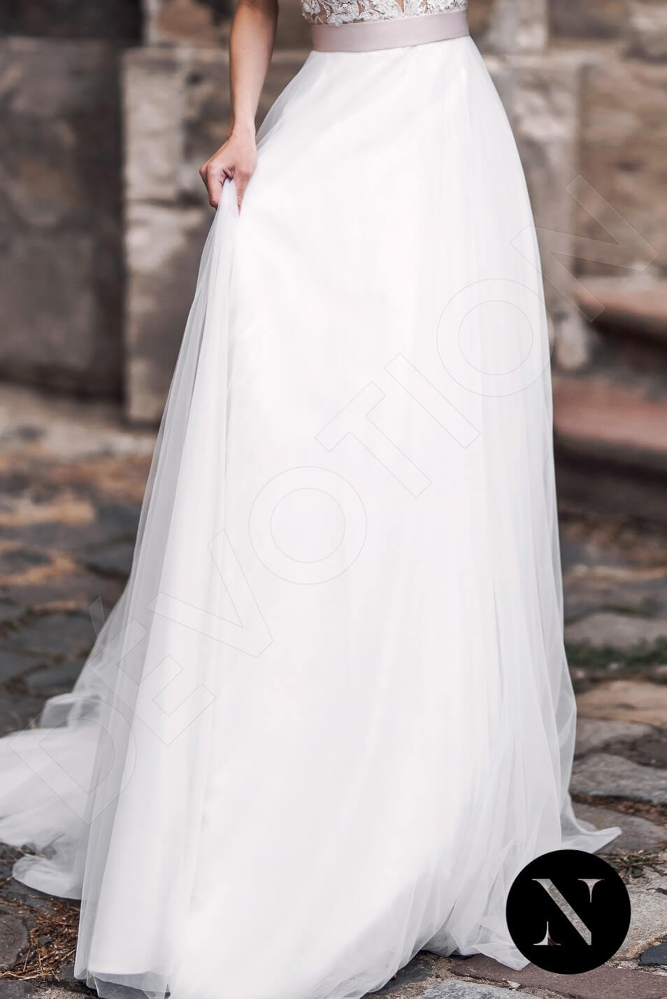 Jaden A-line Illusion Milk Wedding dress