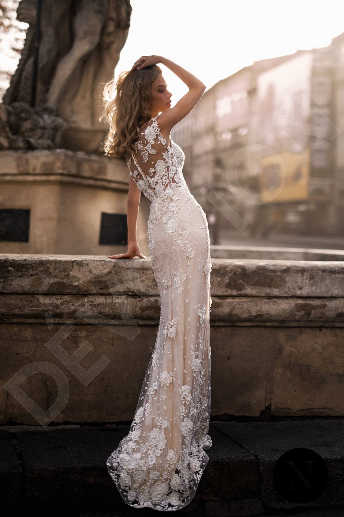 Louise Trumpet/Mermaid Illusion Milk Nude Wedding dress