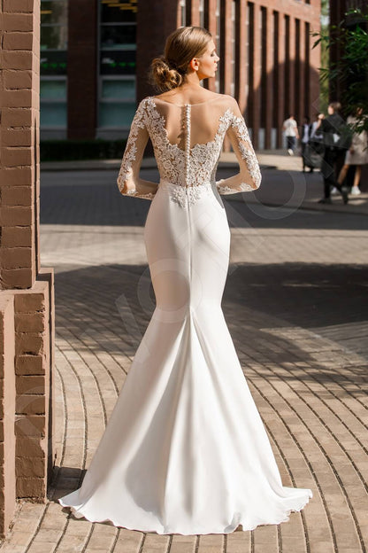 Wenona Full back Trumpet/Mermaid Long sleeve Wedding Dress Back