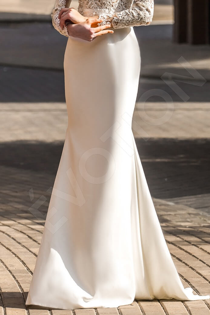 Wenona Trumpet/Mermaid Boat/Bateau Milk Wedding dress