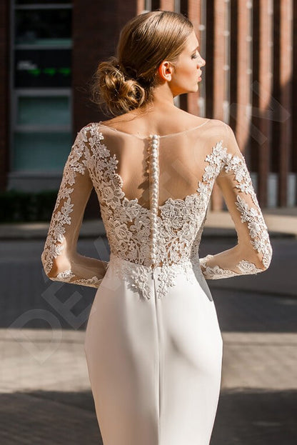 Wenona Full back Trumpet/Mermaid Long sleeve Wedding Dress 6