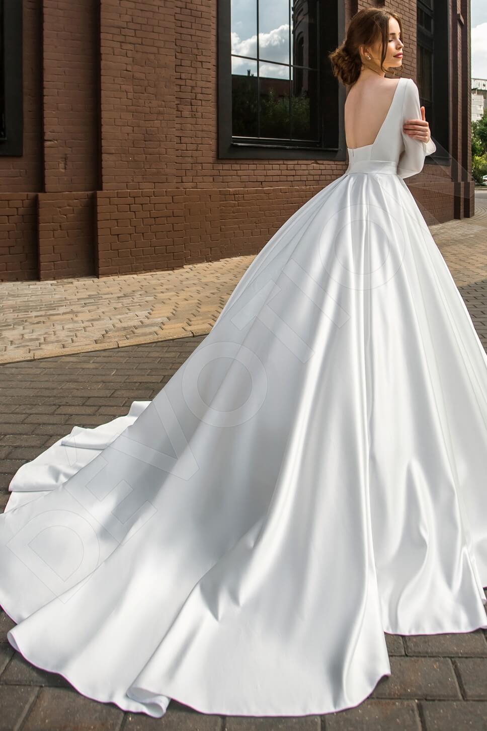 Misae Princess/Ball Gown Boat/Bateau Milk Wedding dress