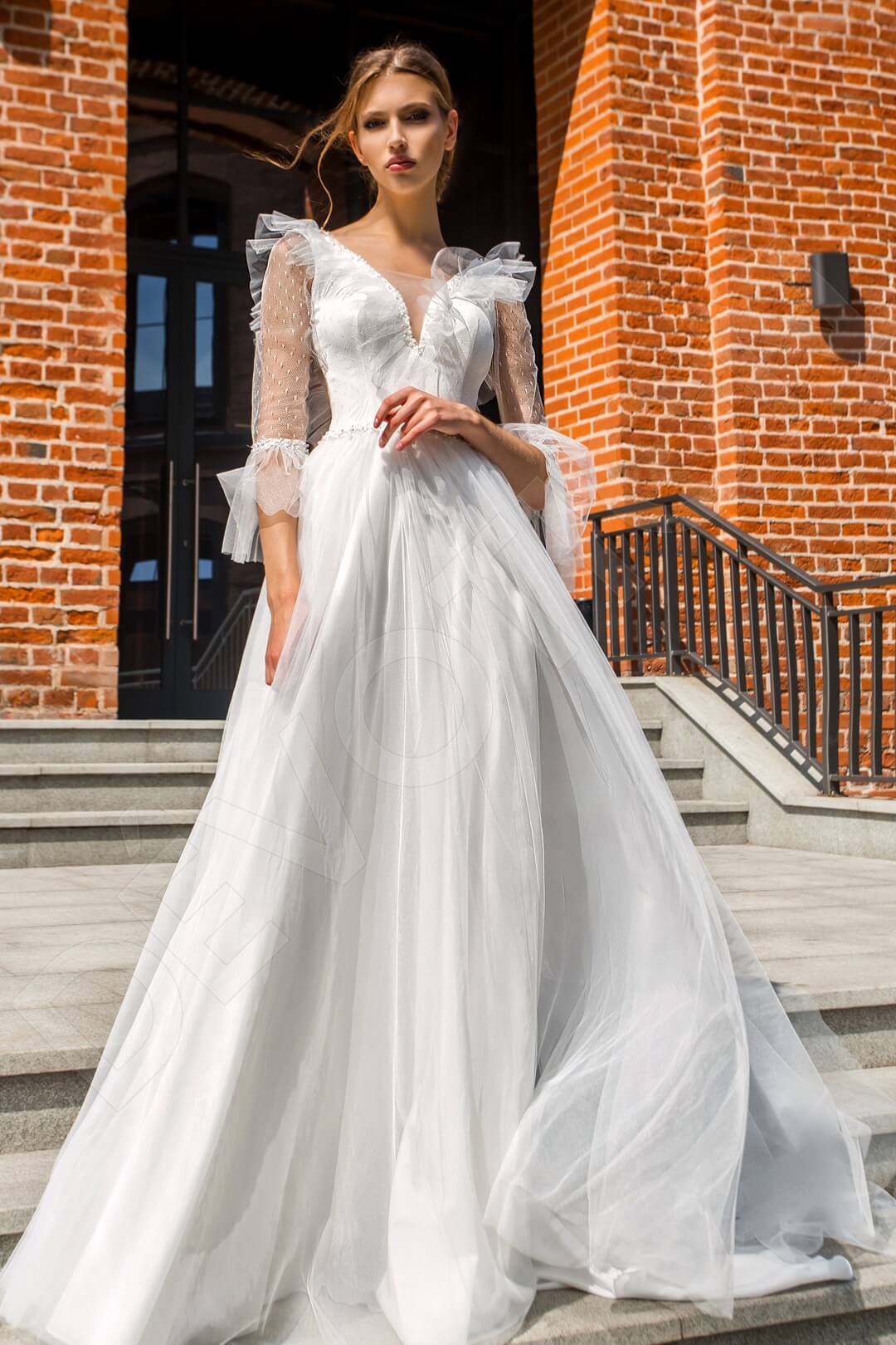 Michele A-line Illusion Milk Wedding dress