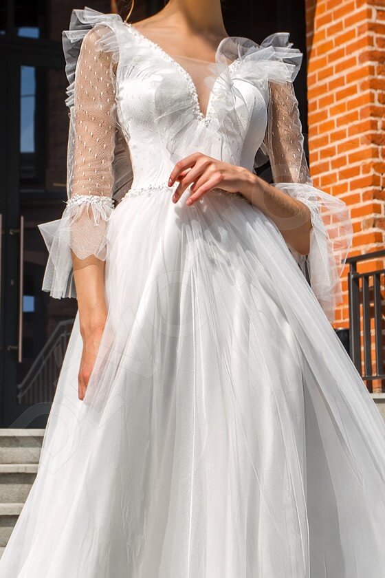 Michele A-line Illusion Milk Wedding dress