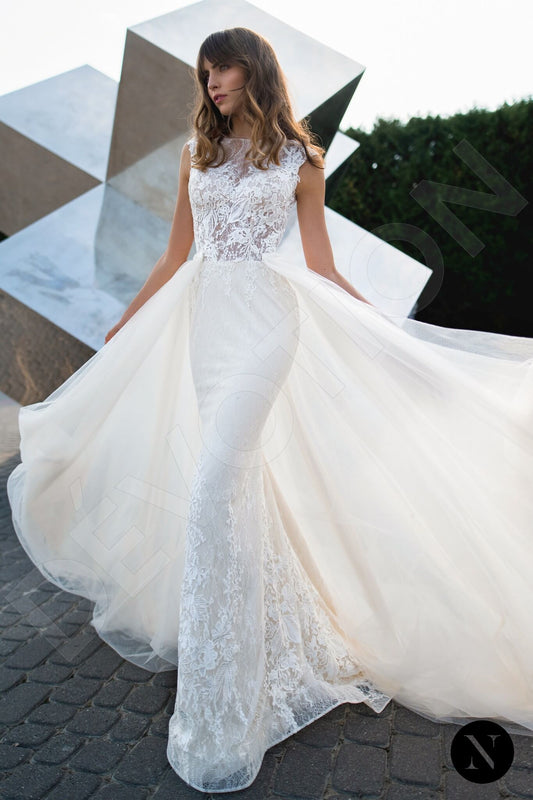 Denise Trumpet/Mermaid Jewel Milk Wedding dress