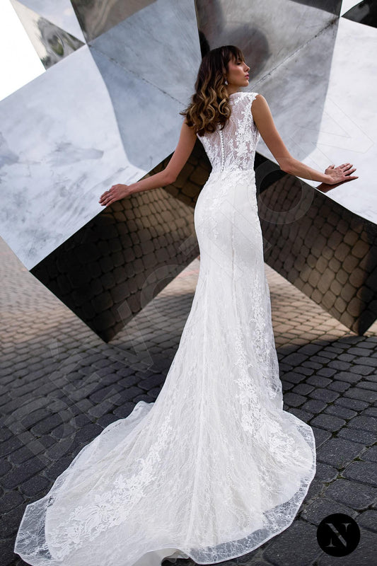 Denise Trumpet/Mermaid Jewel Milk Wedding dress