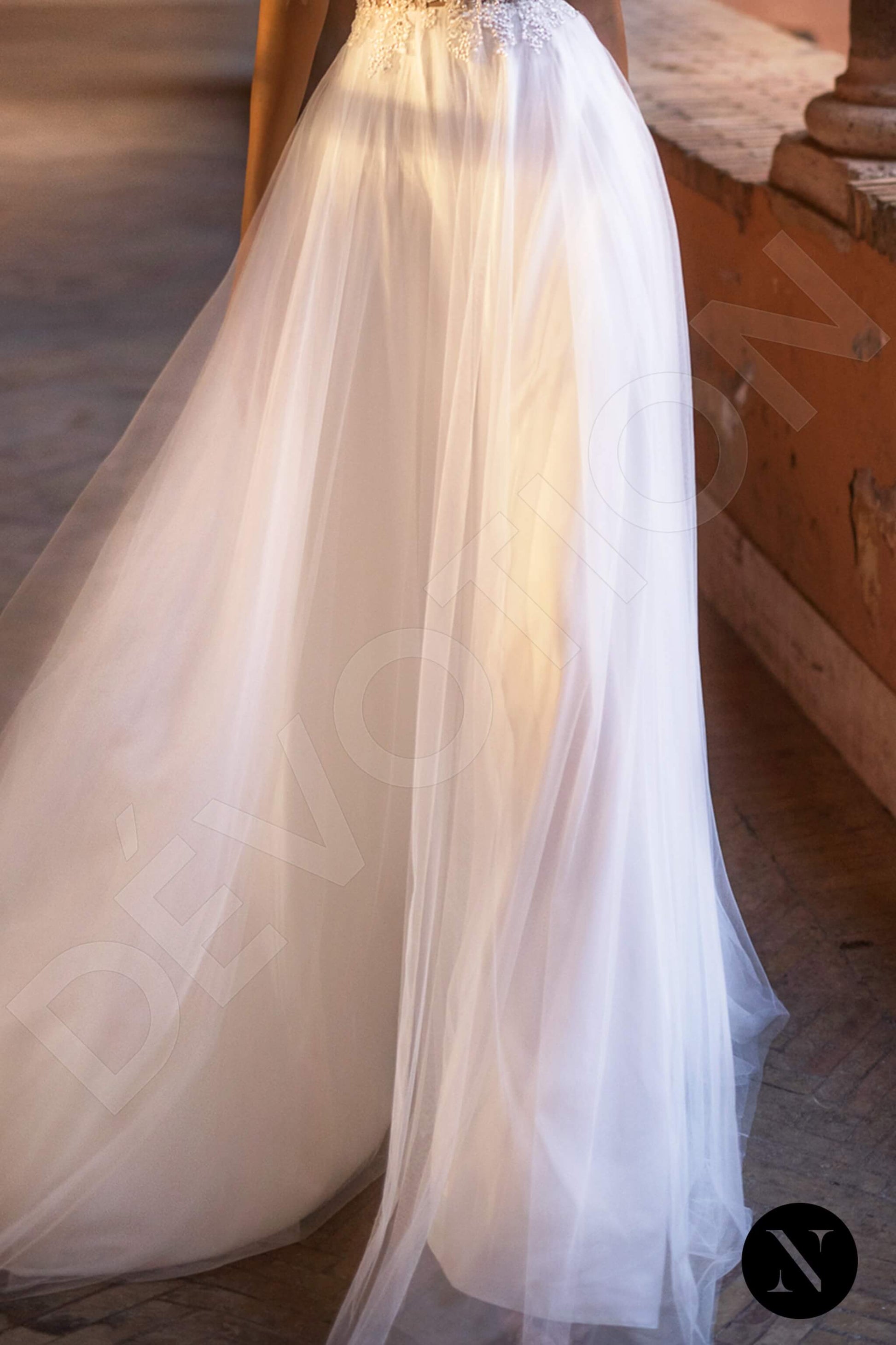 Dianora A-line Boat/Bateau Milk Wedding dress