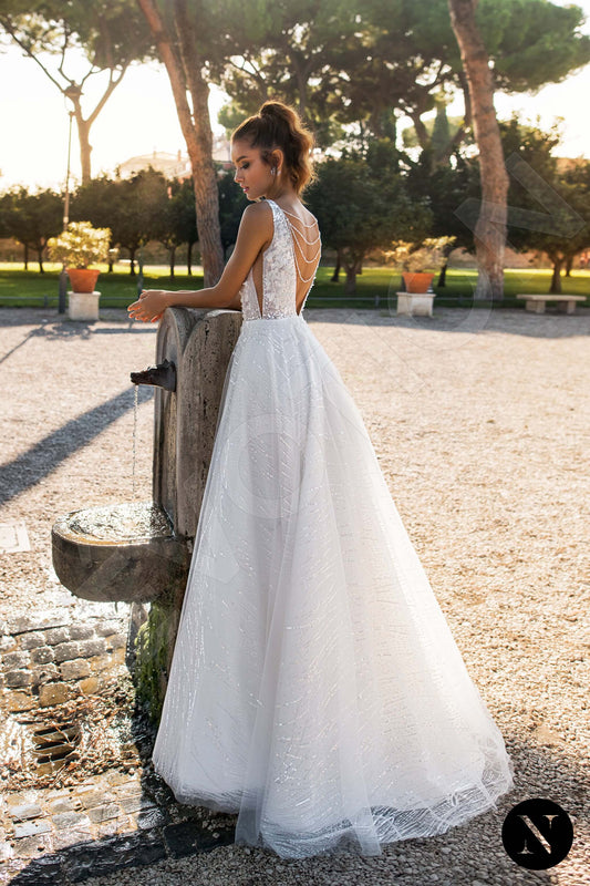 Nerea A-line Illusion Milk  Wedding Dress