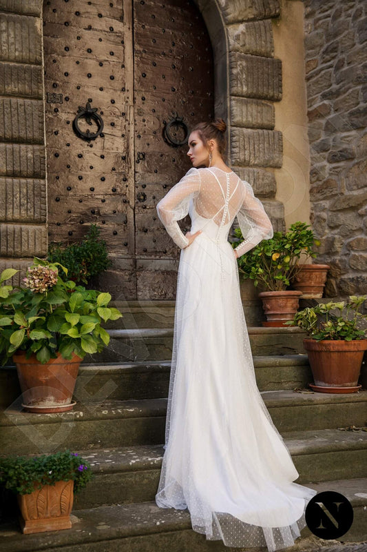 Briar A-line Jewel Milk Wedding dress