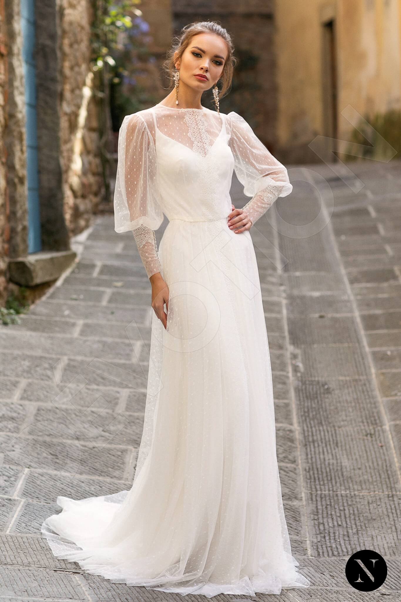 Briar A-line Jewel Milk Wedding dress