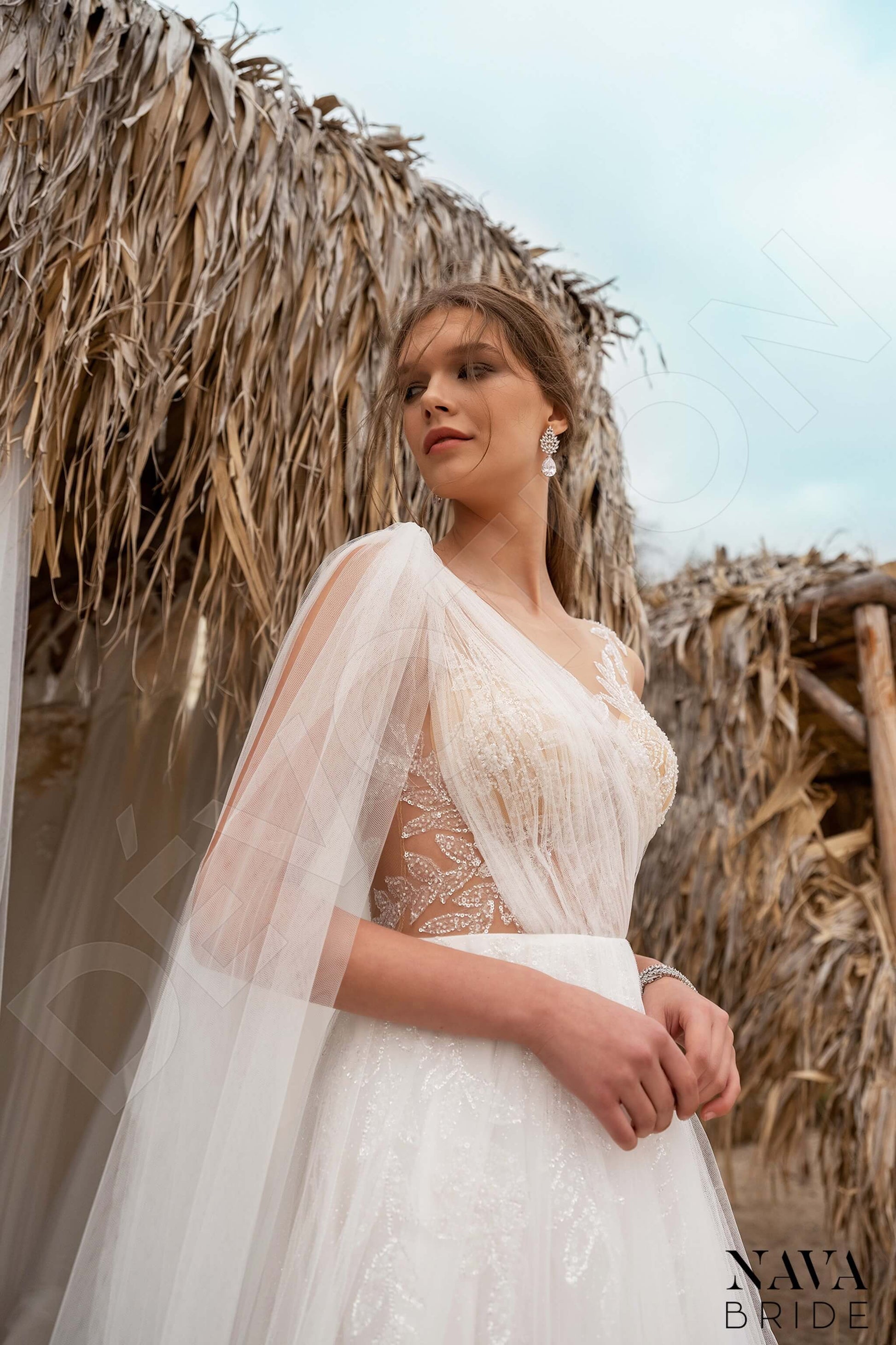 Kaylee A-line Illusion Milk Wedding dress