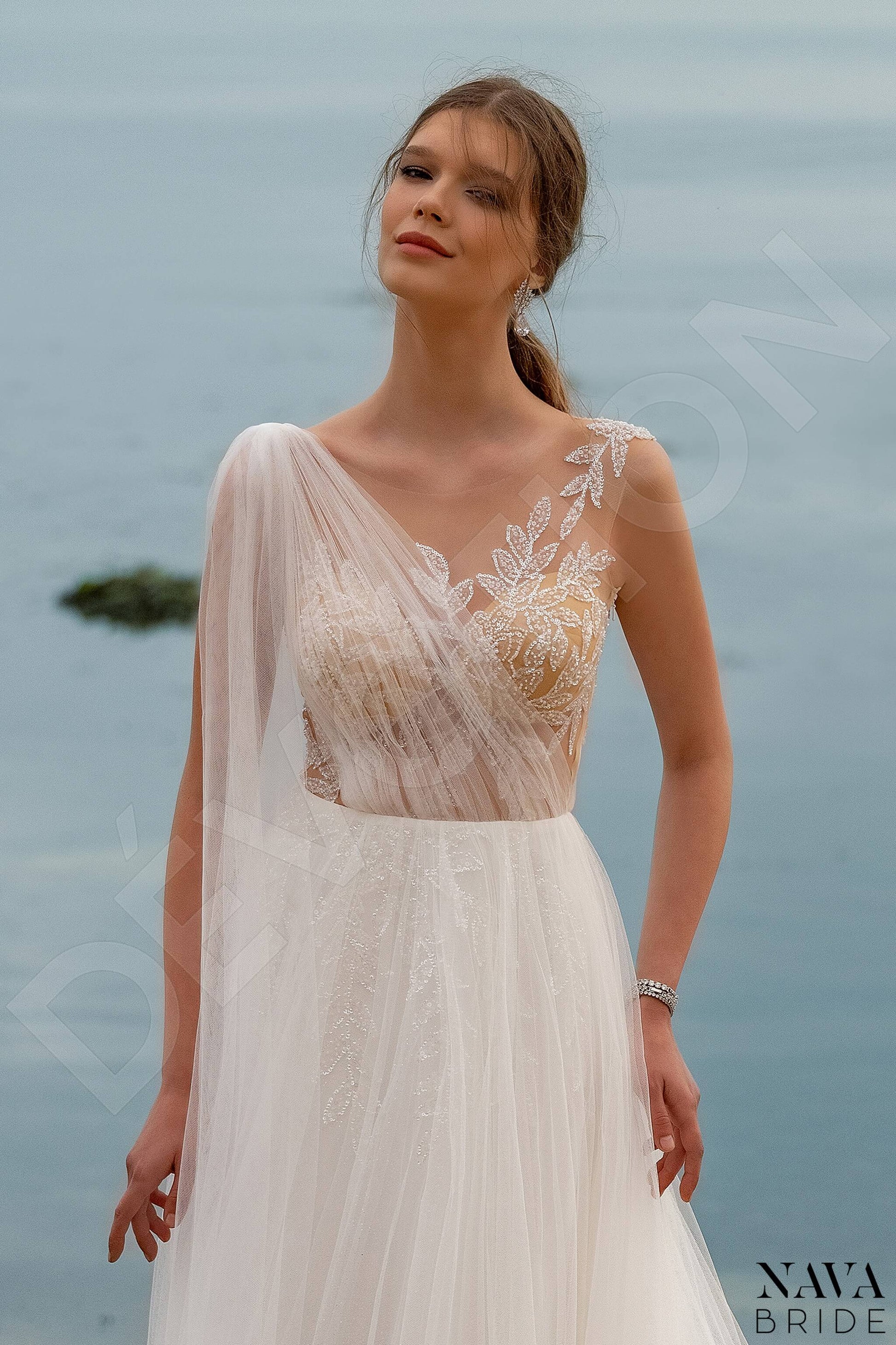 Kaylee A-line Illusion Milk Wedding dress