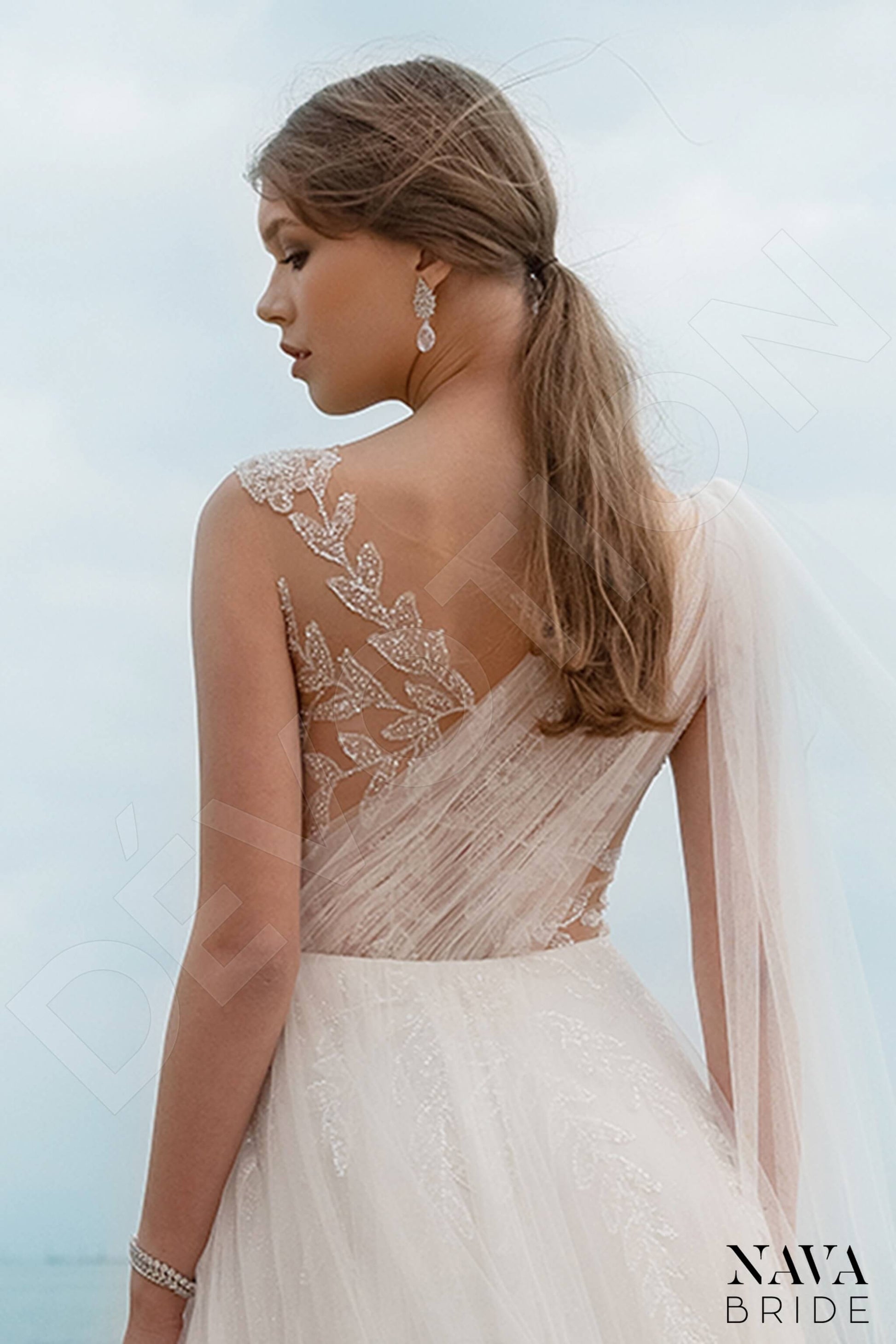 Kaylee A-line Illusion Milk Wedding dress