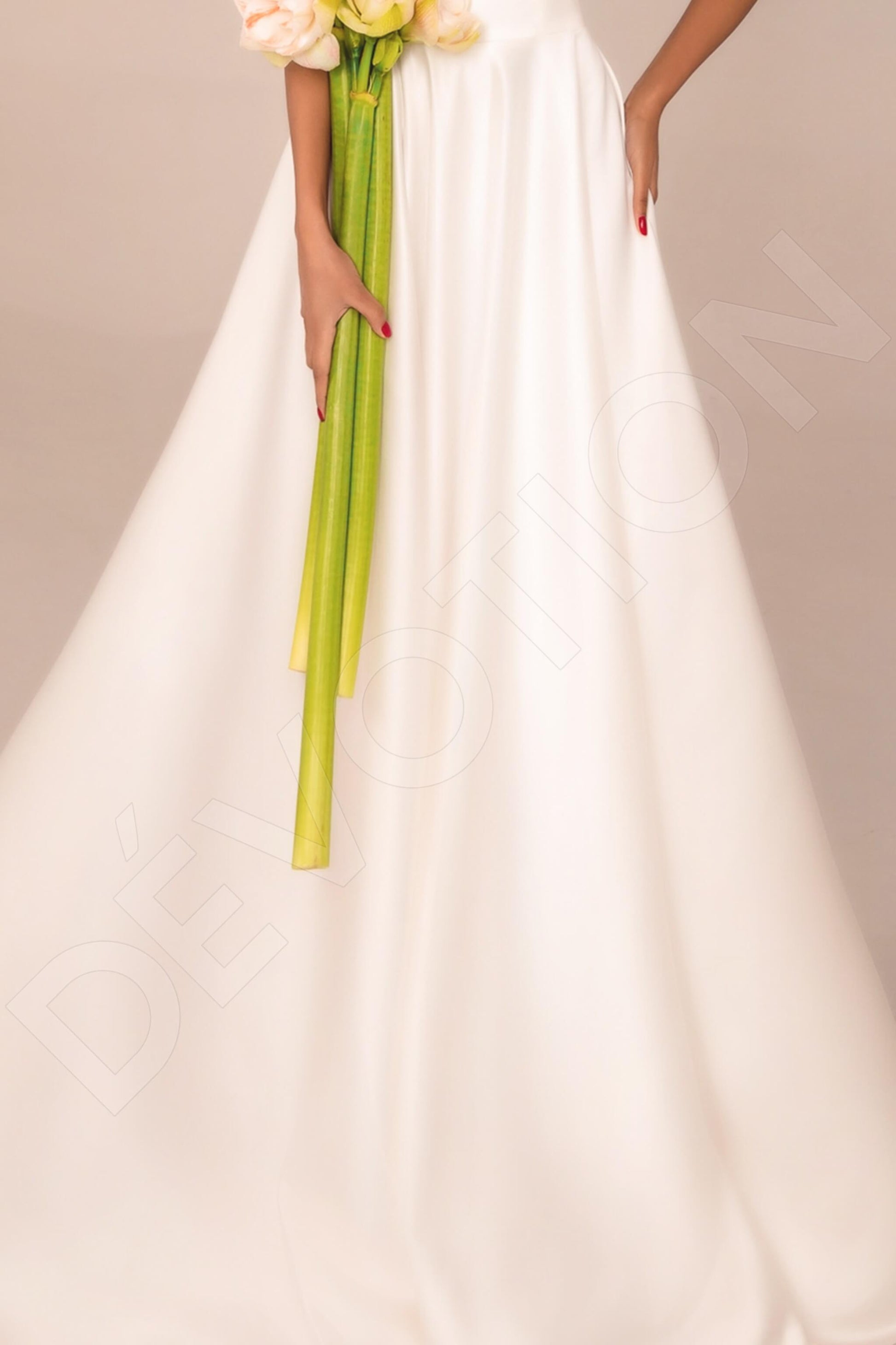 Halo A-line Boat/Bateau White Wedding dress