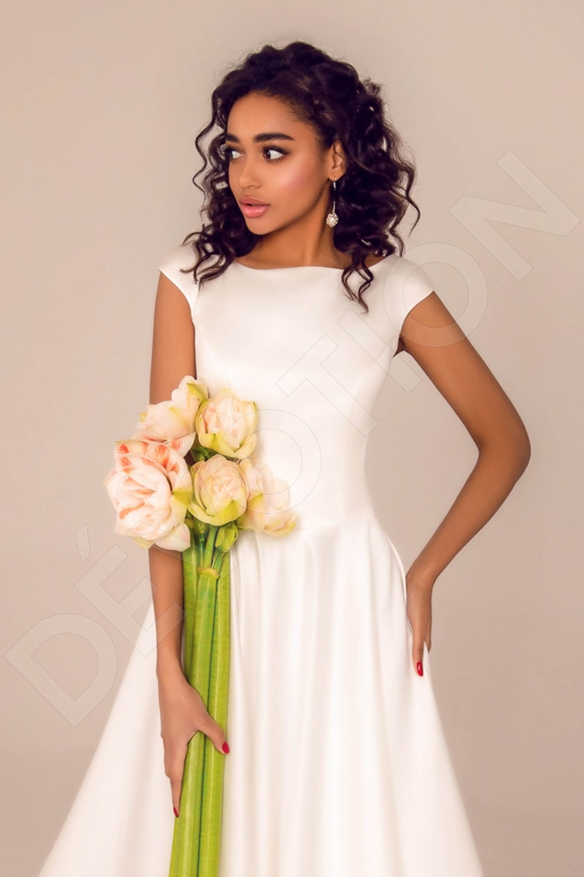 Halo A-line Boat/Bateau White Wedding dress