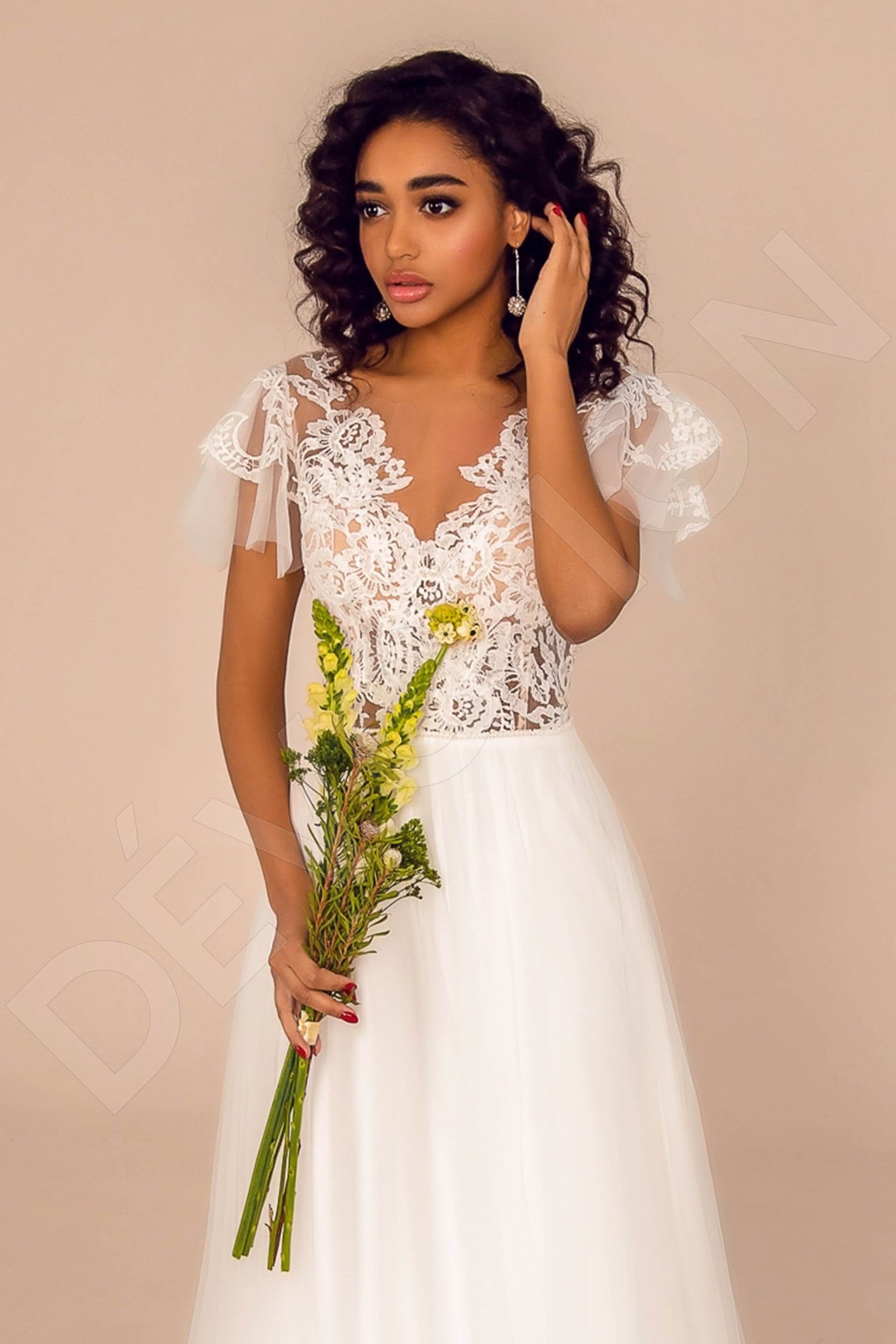 Kyndall A-line Illusion Ivory Wedding dress