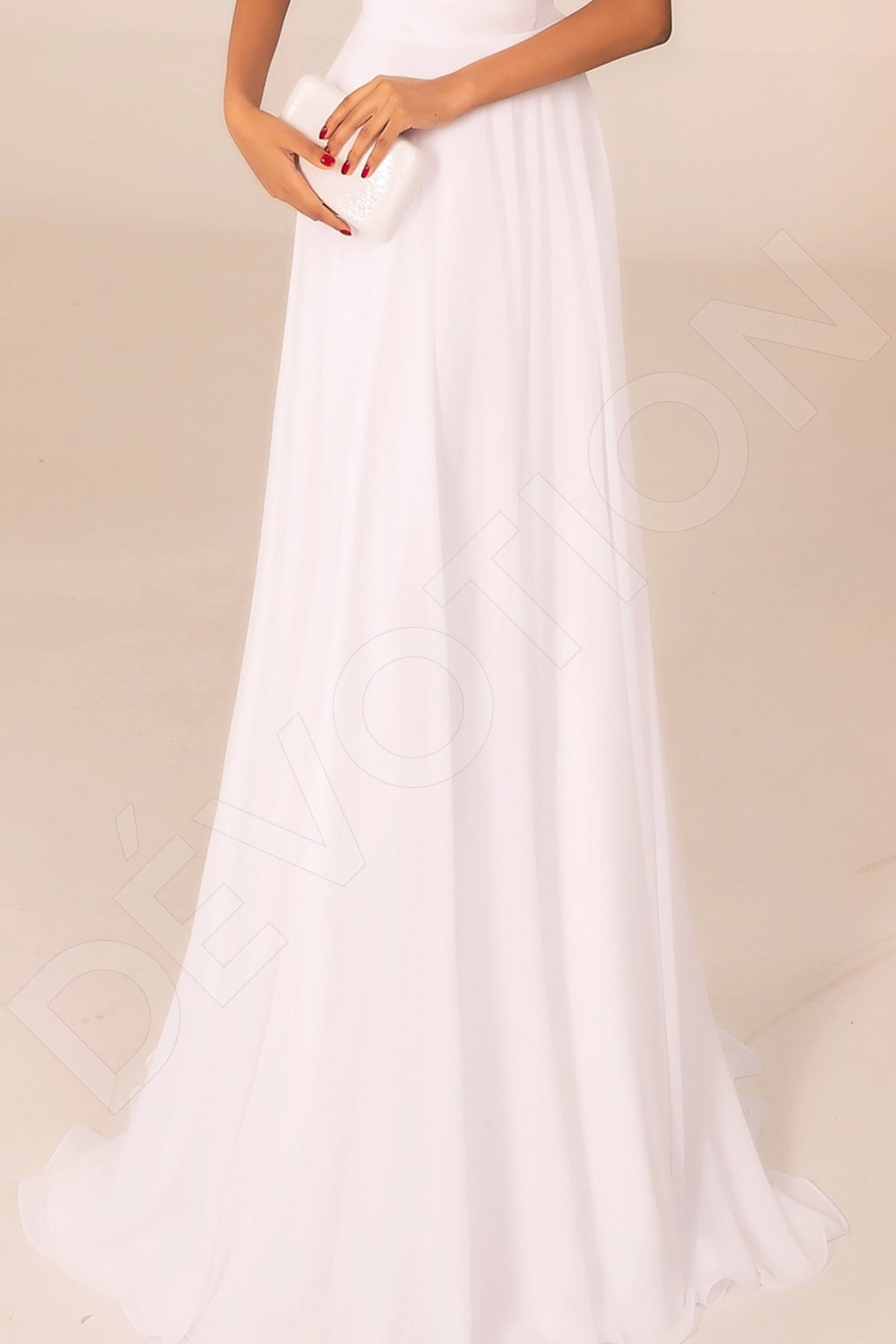 Monserrat A-line Jewel White Wedding dress