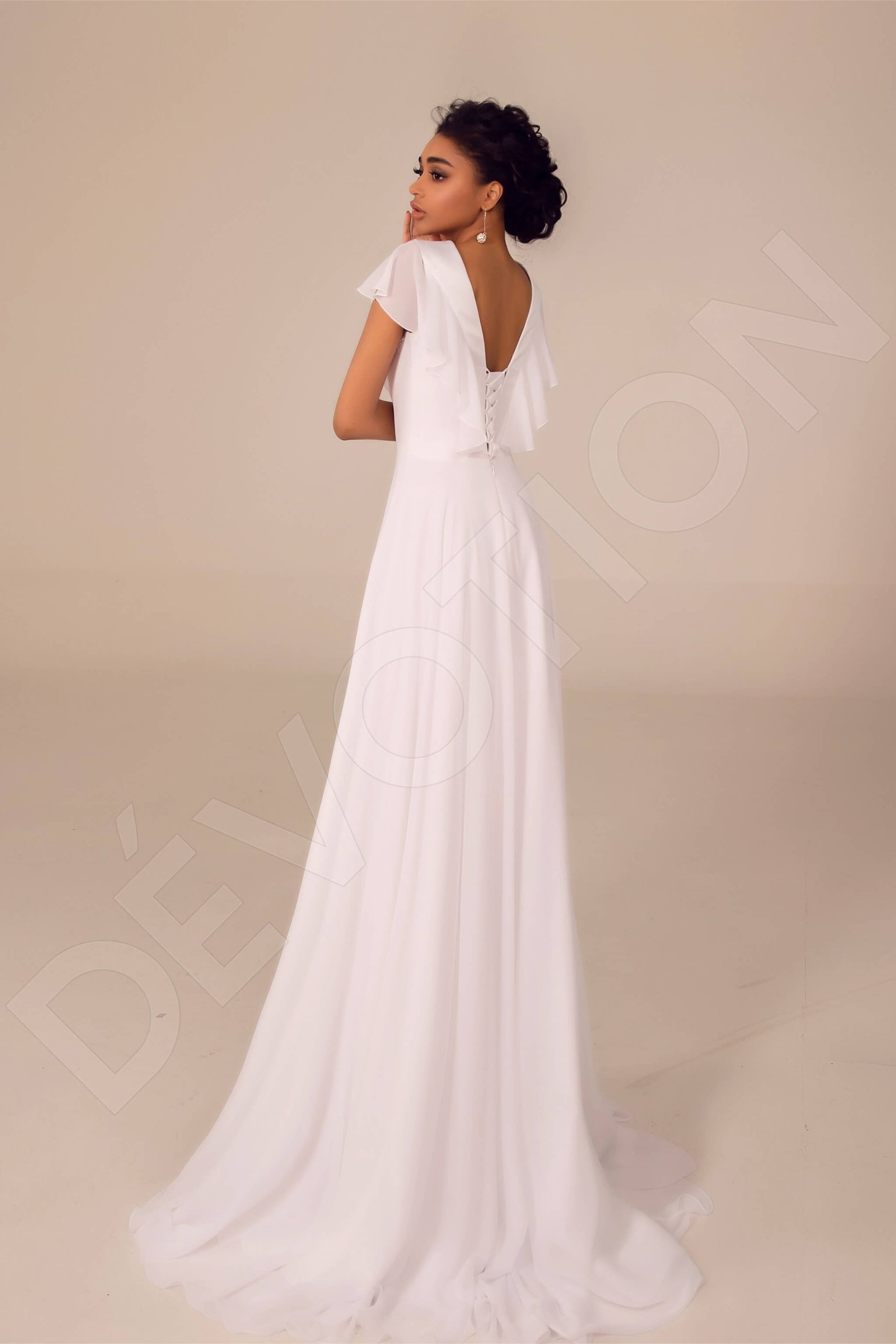 Monserrat A-line Jewel White Wedding dress