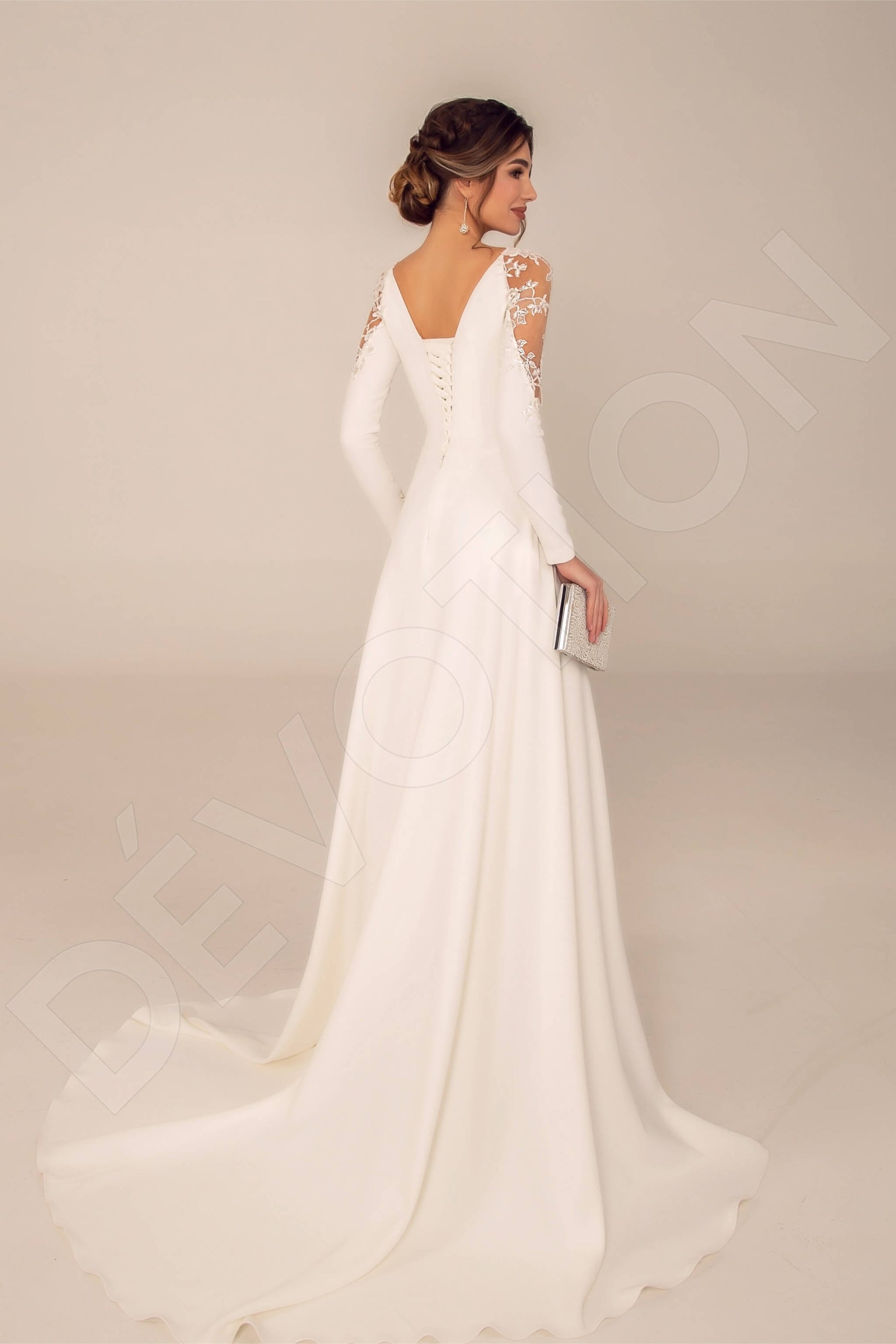 Theresa A-line Boat/Bateau Ivory Wedding dress