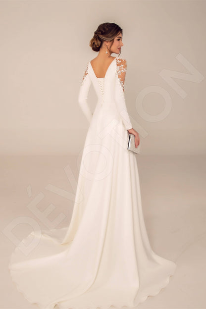 Theresa Open back A-line Long sleeve Wedding Dress Back